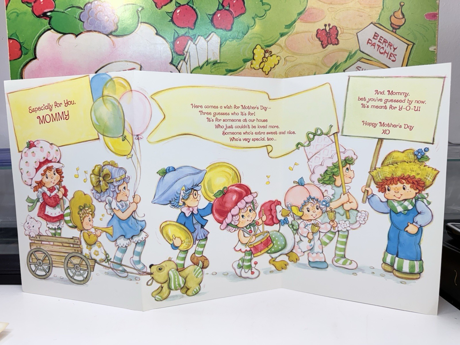 Rare Jumbo Vintage Strawberry Shortcake Mothers Day Greeting Card 1985