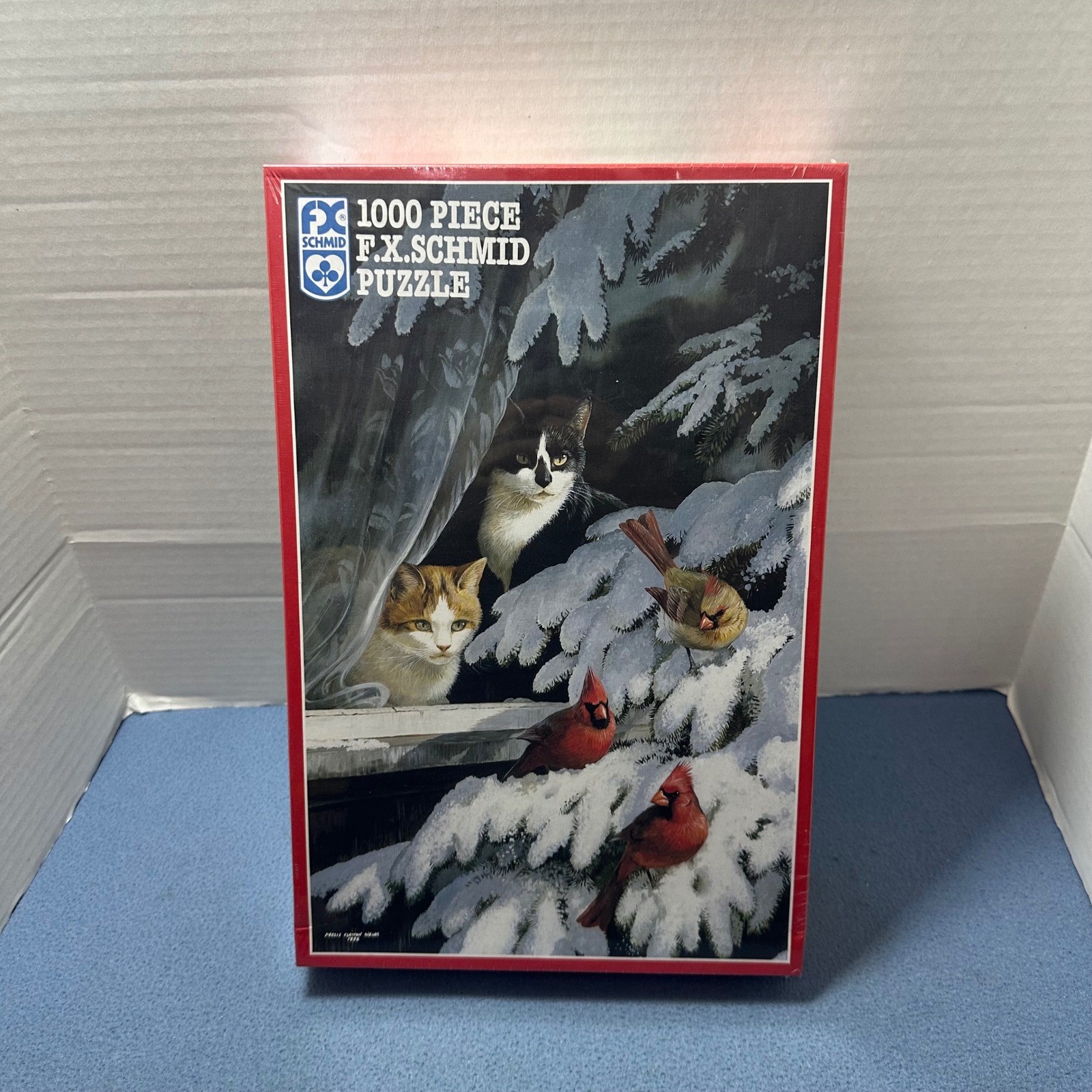 FX Schmid Birdwatchers 1000 Piece Puzzle Cats Cardinals Winter Wild Wings 90162 FX Schmid Birdwatchers 1000 Piece Puzzle Cats Cardinals Winter Wild Wings 90162