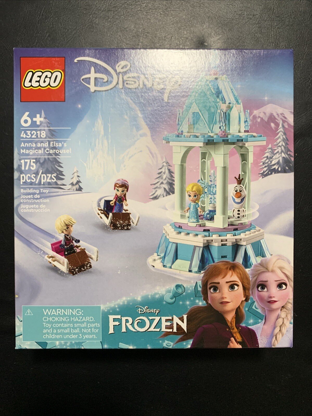 LEGO 43218 Disney Frozen Anna And Elsa Magical Carousel Ice Palace Building 6+