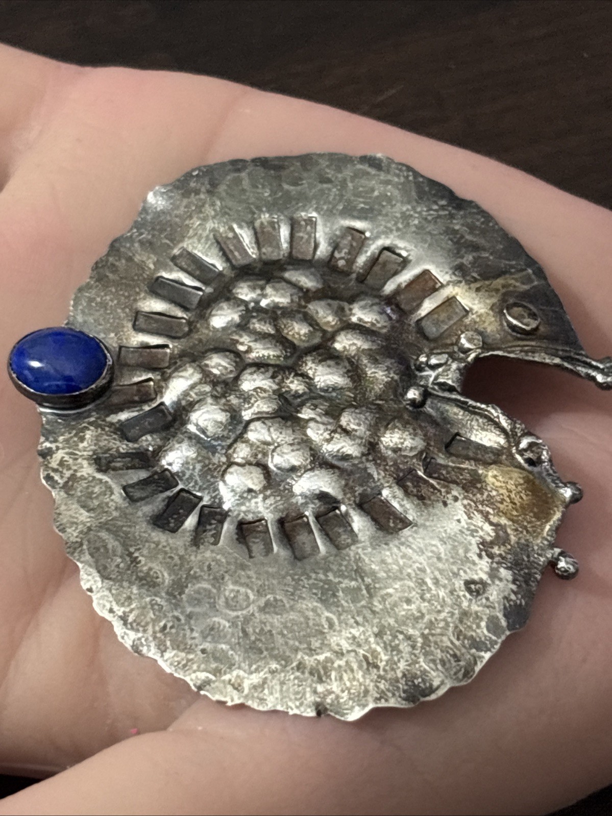 Cathleen McLain Brooch Sterling Silver Lapis Brutalist Modernist OOAK 18g 2.7” Cathleen McLain Brooch Sterling Silver Lapis Brutalist Modernist OOAK 18g 2.7”