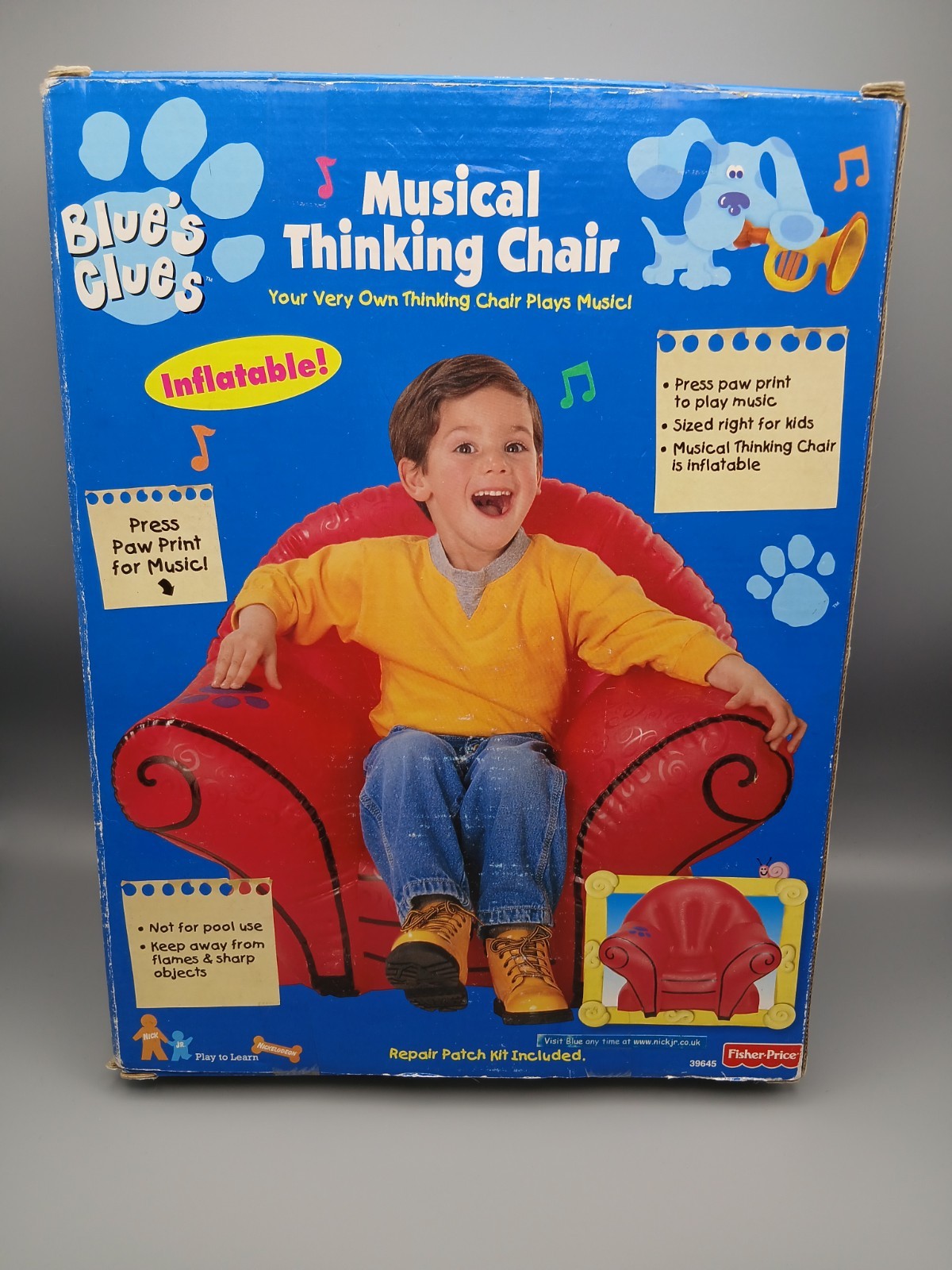 Vintage Blues Clues Musical Thinking Inflatable Chair Fisher-Price 1998 New 