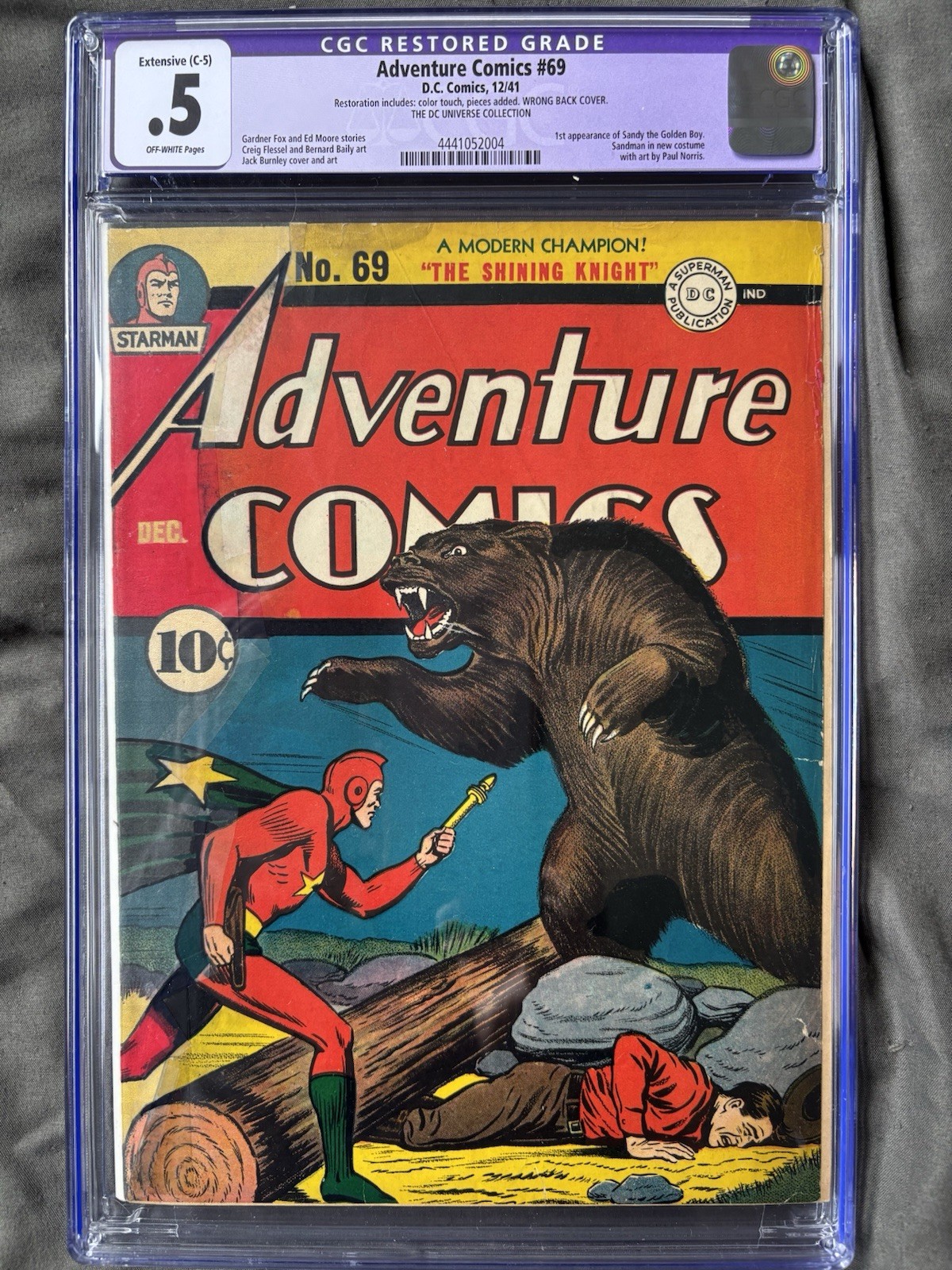 Adventure Comics #69 CGC Restored Grade .5 .................1941 4441052004