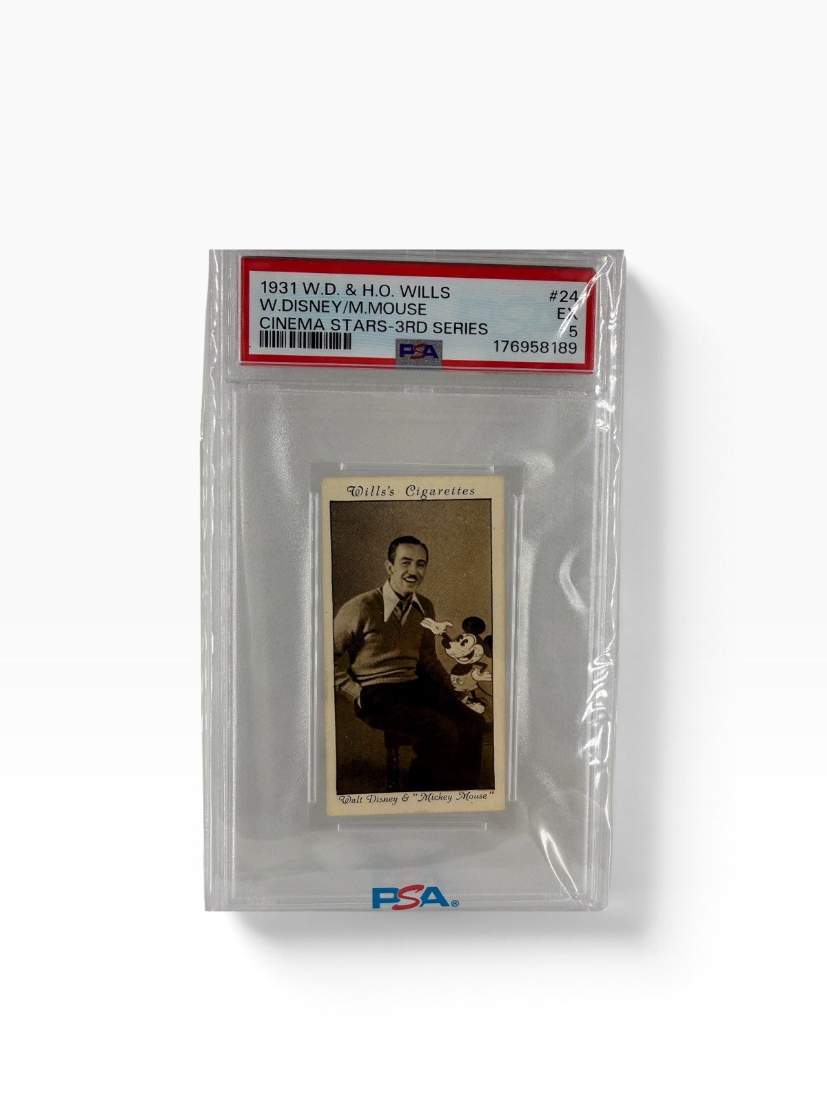 1931 W.D. & H.O. Wills Walt Disney & Mickey Mouse PSA 5 Cinema Stars 3rd Series 
