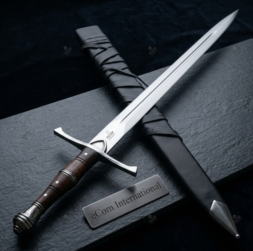 Premium Hand Forged Medieval Renaissance Longsword Full Tang Leather Scabbard