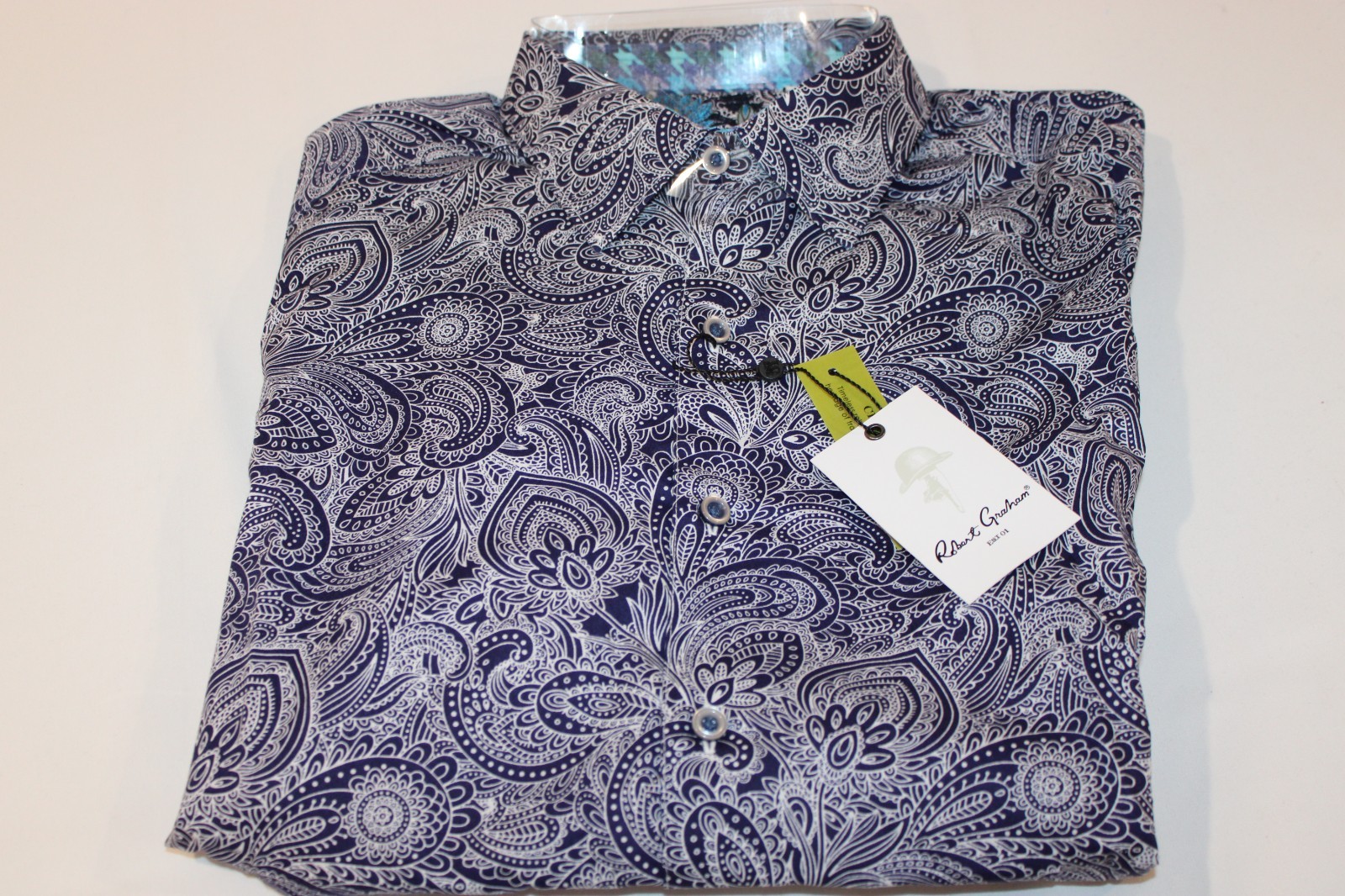 Robert Graham Men\'s Navy Paisley Floral Button Down Casual Shirt $198 Size S,M,L