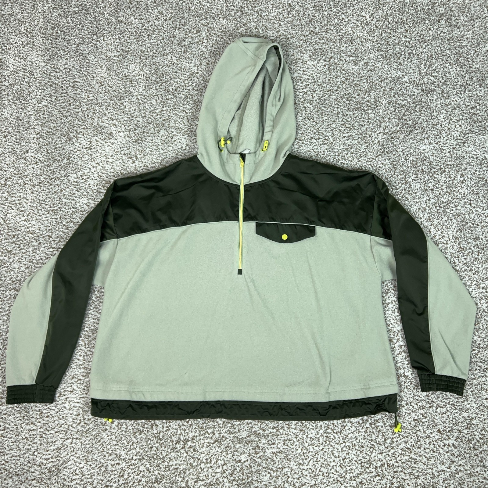 Athleta Hoodie Womens Small Green Quarter Zip Zion Microfleece Fleece Hiking