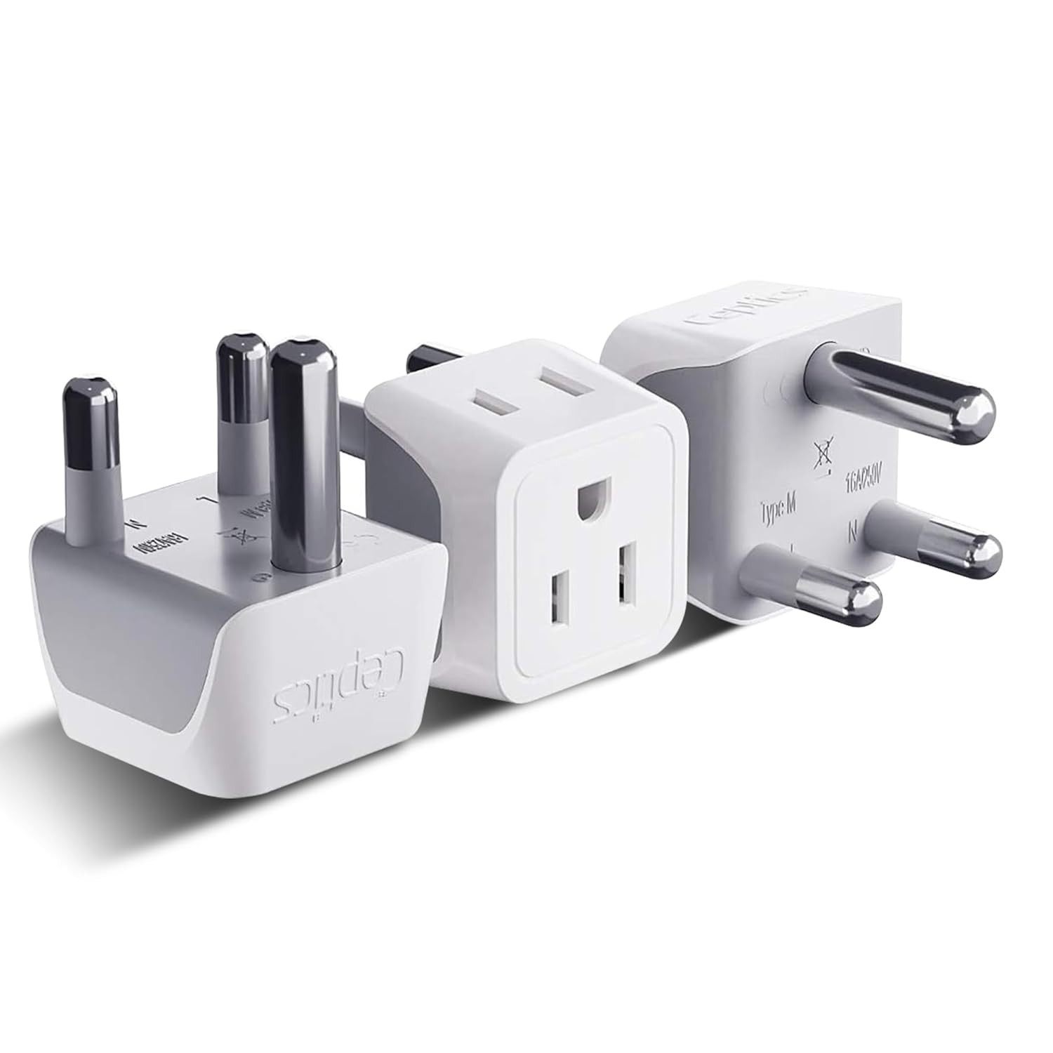 Ceptics South Africa, Namibia Travel Adapter Plug with Dual Usa Input - Type M -