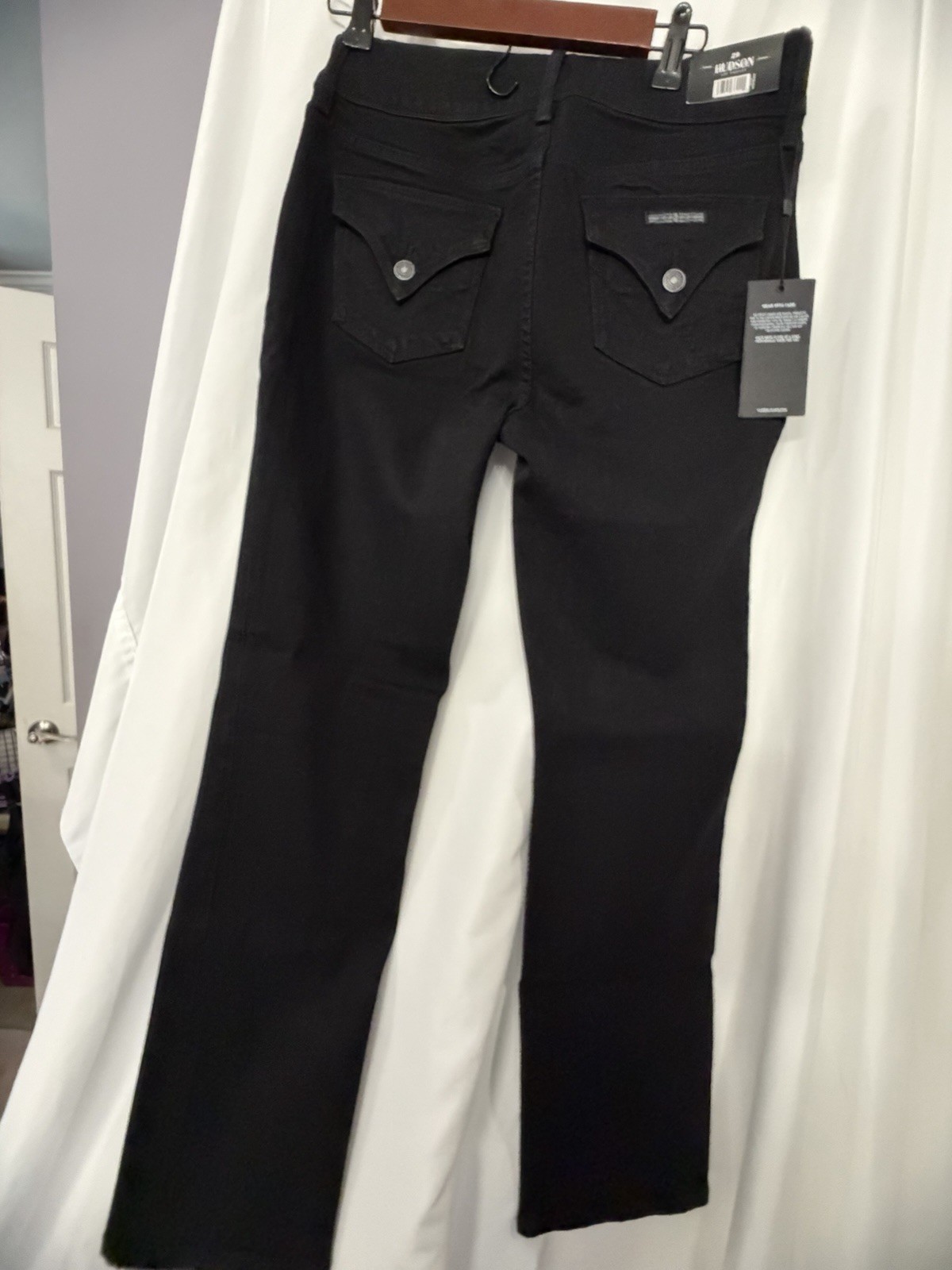 Hudson Women’s Bootcut Jeans Dark Wash Black Denim 5-Pocket Button Size 29
