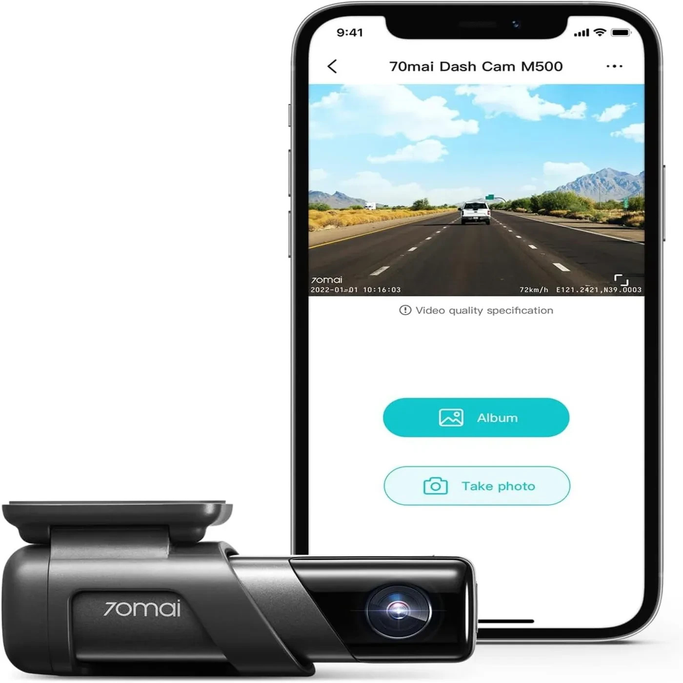 70mai M500 Dash Cam 1944P HDR WiFi GPS 170° Wide Angle Parking Mode 70mai M500 Dash Cam 1944P HDR WiFi GPS 170° Wide Angle Parking Mode