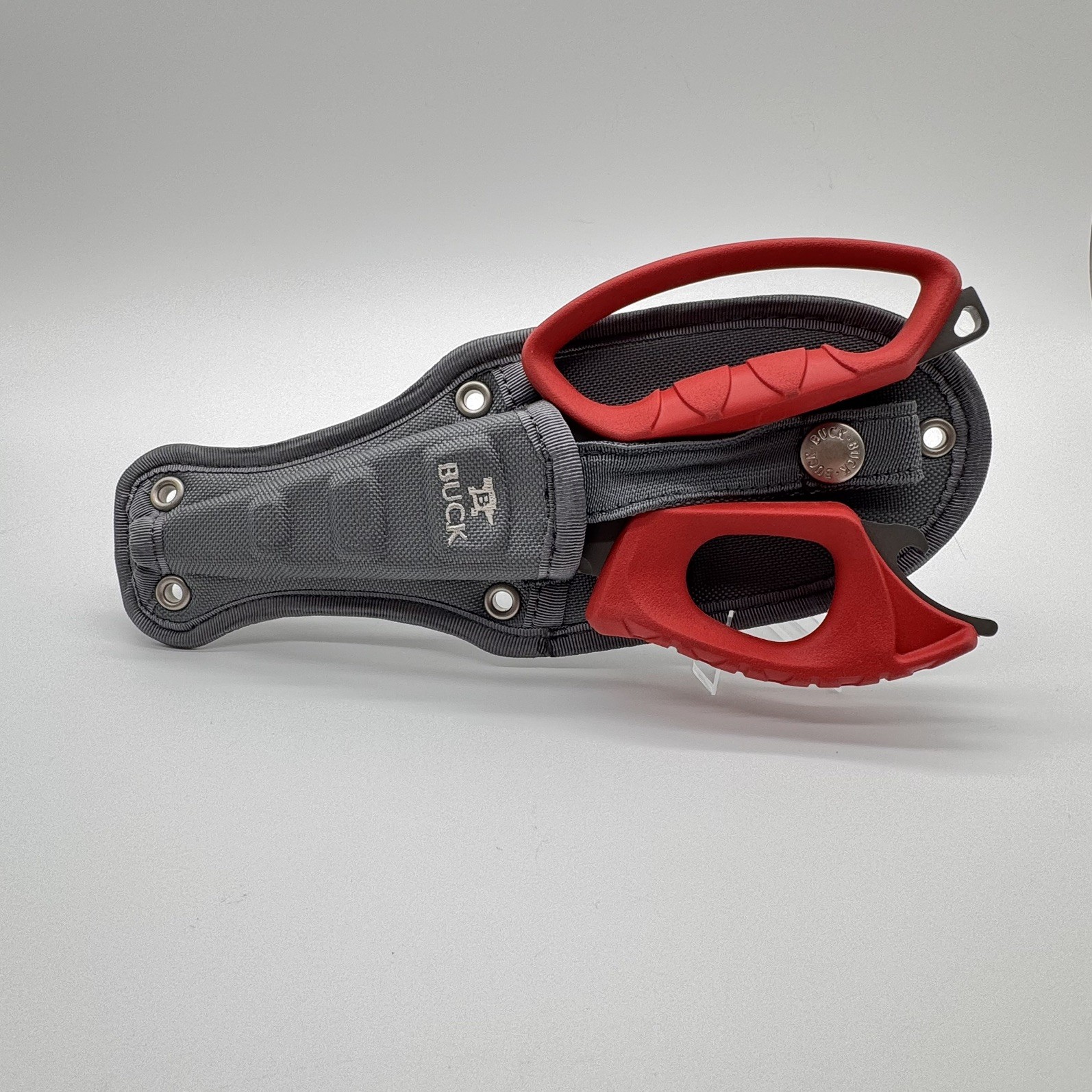 Buck Knives 030 Splizzors Fishing Multi-Tool Shears Red 420HC Steel W/ Sheath