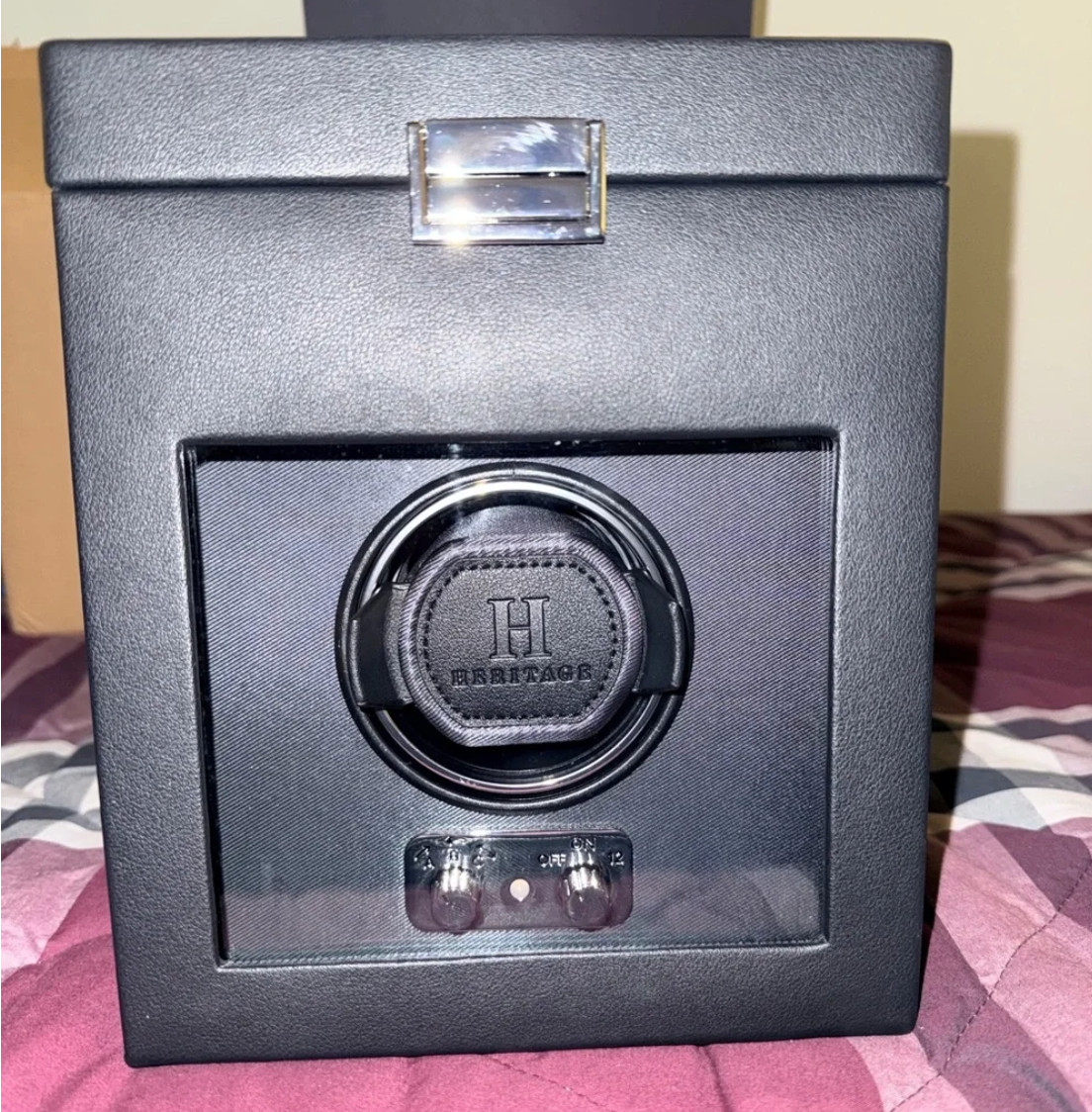 WOLF 270302 Heritage Single Watch Winder with Storage - Black