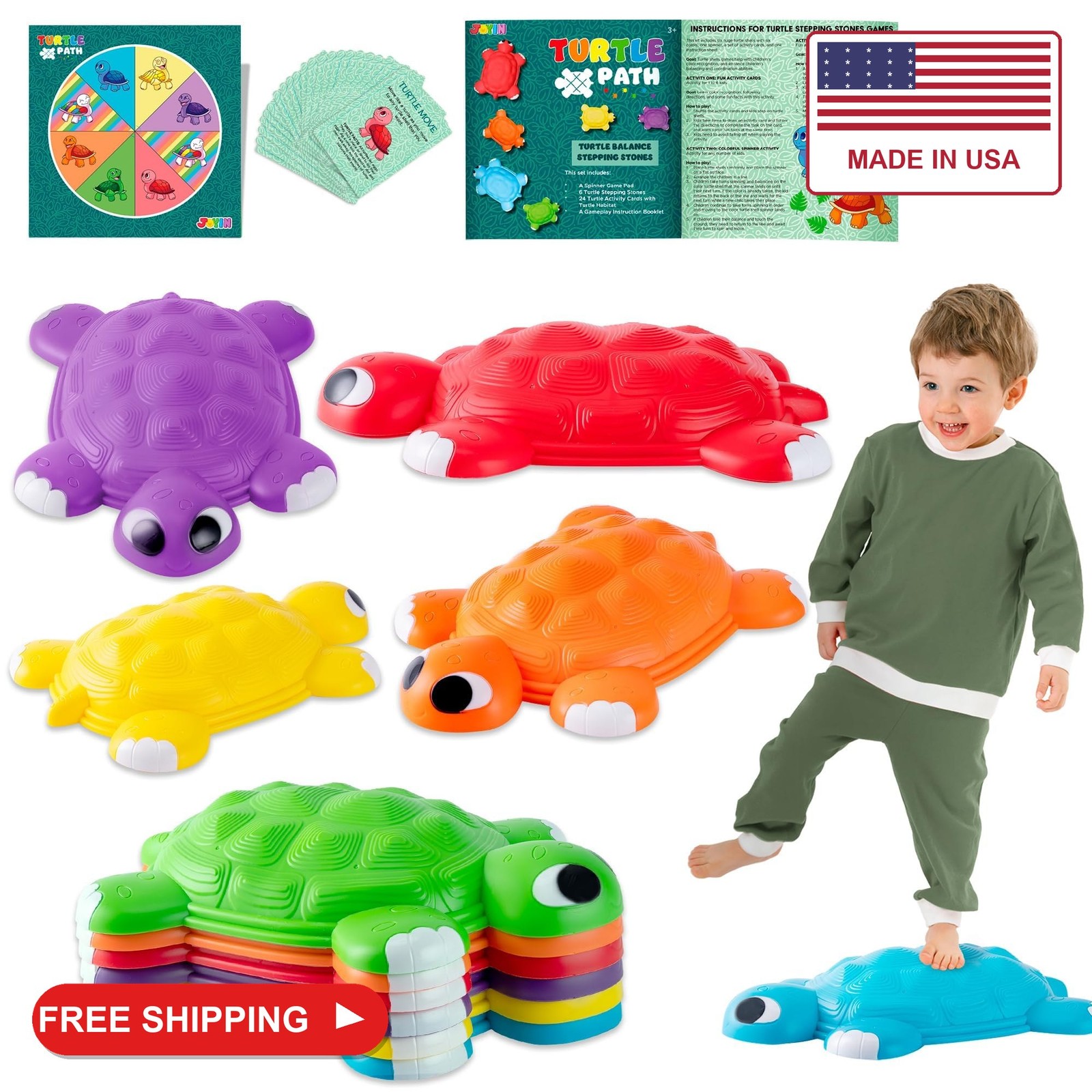 JOYIN Turtle Balance Stepping Stones, 6 Pcs Kids Turtle Jumping Stones Steps Sto JOYIN Turtle Balance Stepping Stones, 6 Pcs Kids Turtle Jumping Stones Steps Sto