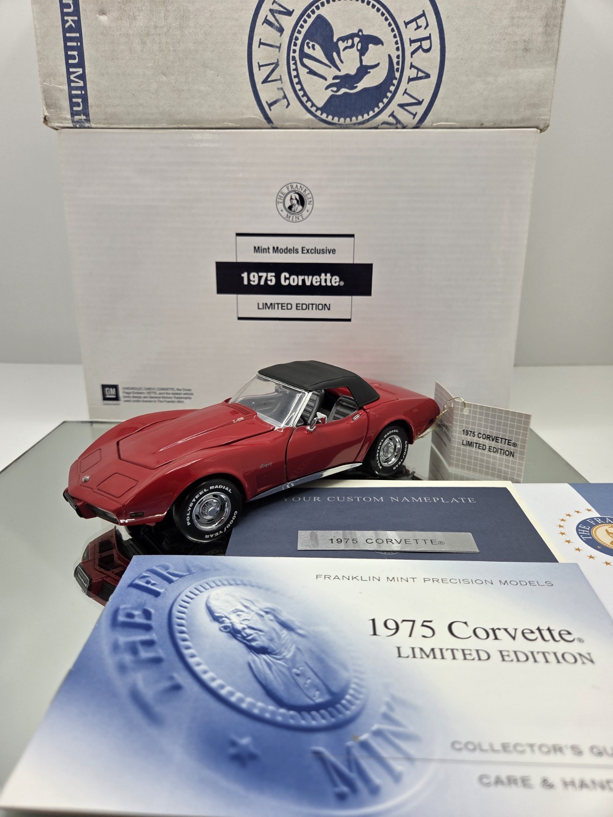 FRANKLIN MINT LIMITED EDITION 1975 CHEVROLET CORVETTE CONVERTIBLE **RARE/READ 