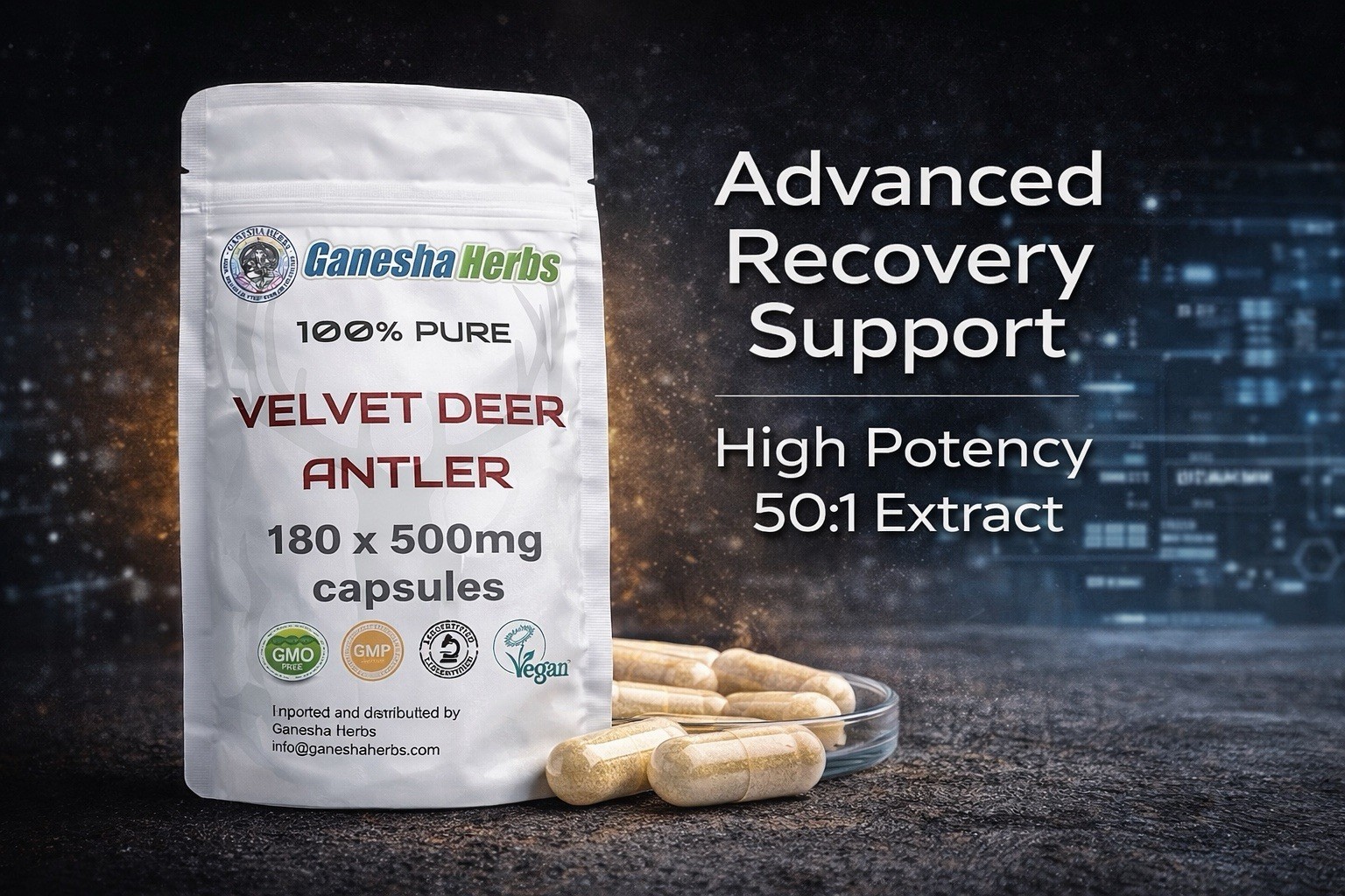VELVET DEER ANTLER  EXTRACT 180 CAPSULES 🦌  WORLD\'S BEST 50:1 POTENCY