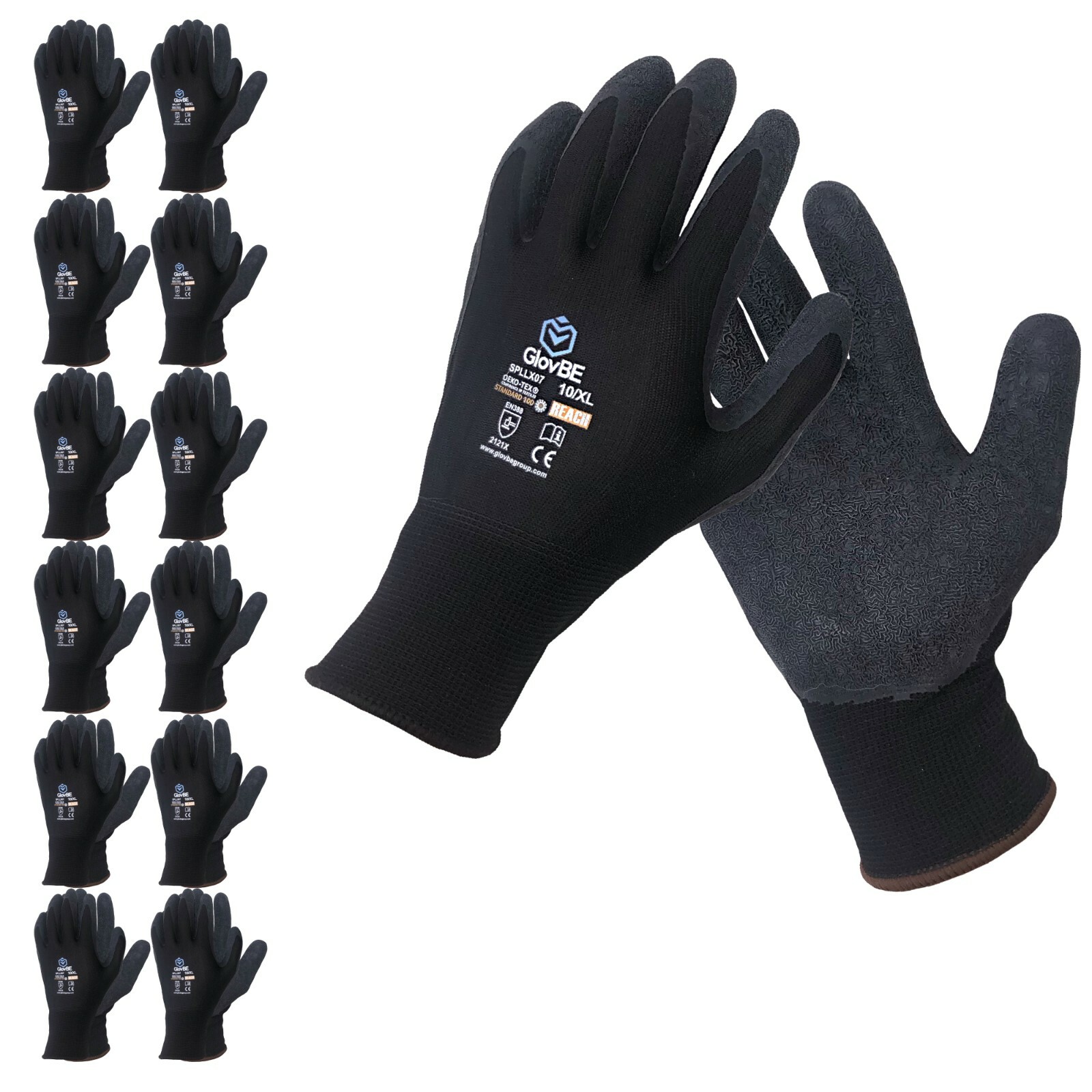 GlovBE Work/Garden All-Purpose 6/12/120 pairs Gloves with Latex Coated Palm Grip GlovBE Work/Garden All-Purpose 6/12/120 pairs Gloves with Latex Coated Palm Grip