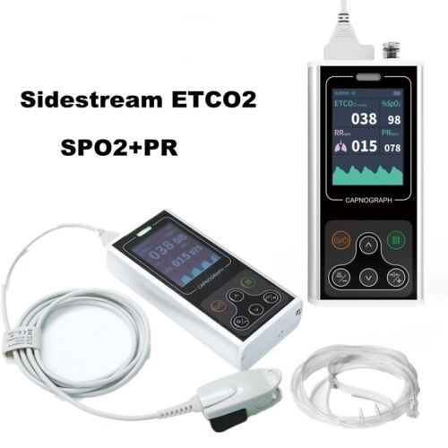 ETCO2 Capnograph Respiration Rate End-tidal CO2 SPo2 Monitor device Sidestream
