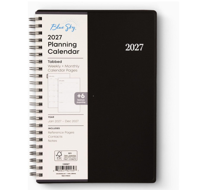 2027 Weekly and Monthly Planner Calendar, Includes January 2027 - December 2027