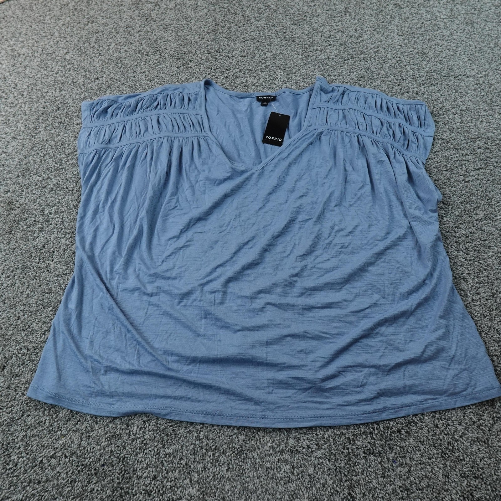 NEW Torrid Tank Top Womens 2X Blue Knit Slub V Neck Sleeveless Tee Summer Casual