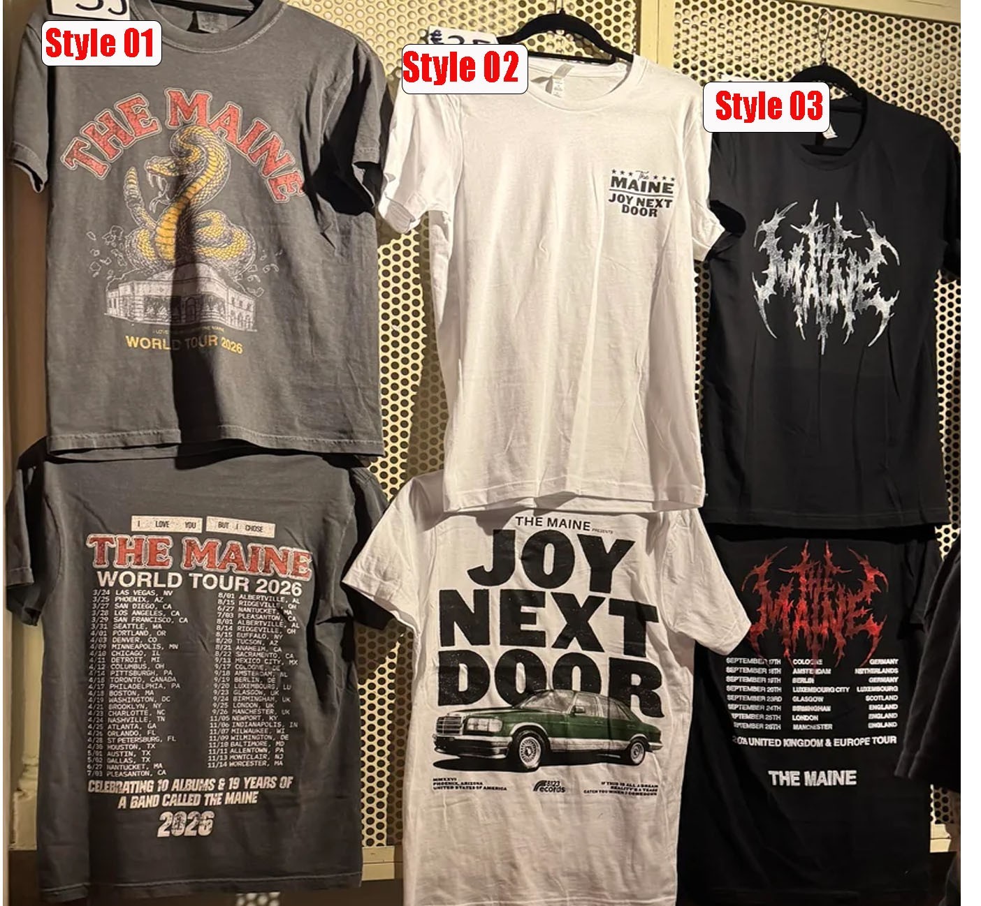 The Maine World Tour 2026 T-Shirt Reprint All Size Gif Fan