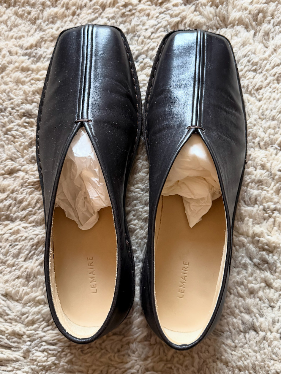 Lemaire Flat Piped Nappa Slippers Leather