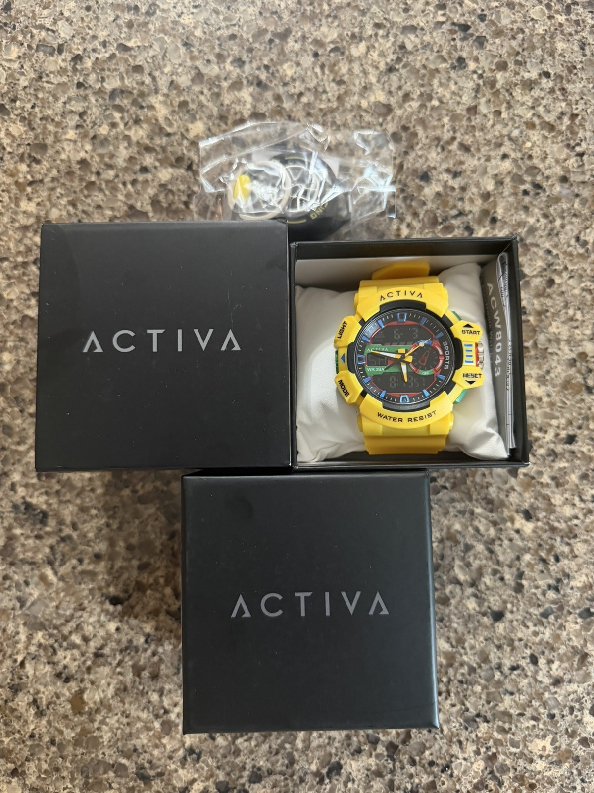 Activa Vord X Invicta Digital Mens 49mm Yellow Sport ACW8043-005 NIB W/ Lanyard Activa Vord X Invicta Digital Mens 49mm Yellow Sport ACW8043-005 NIB W/ Lanyard
