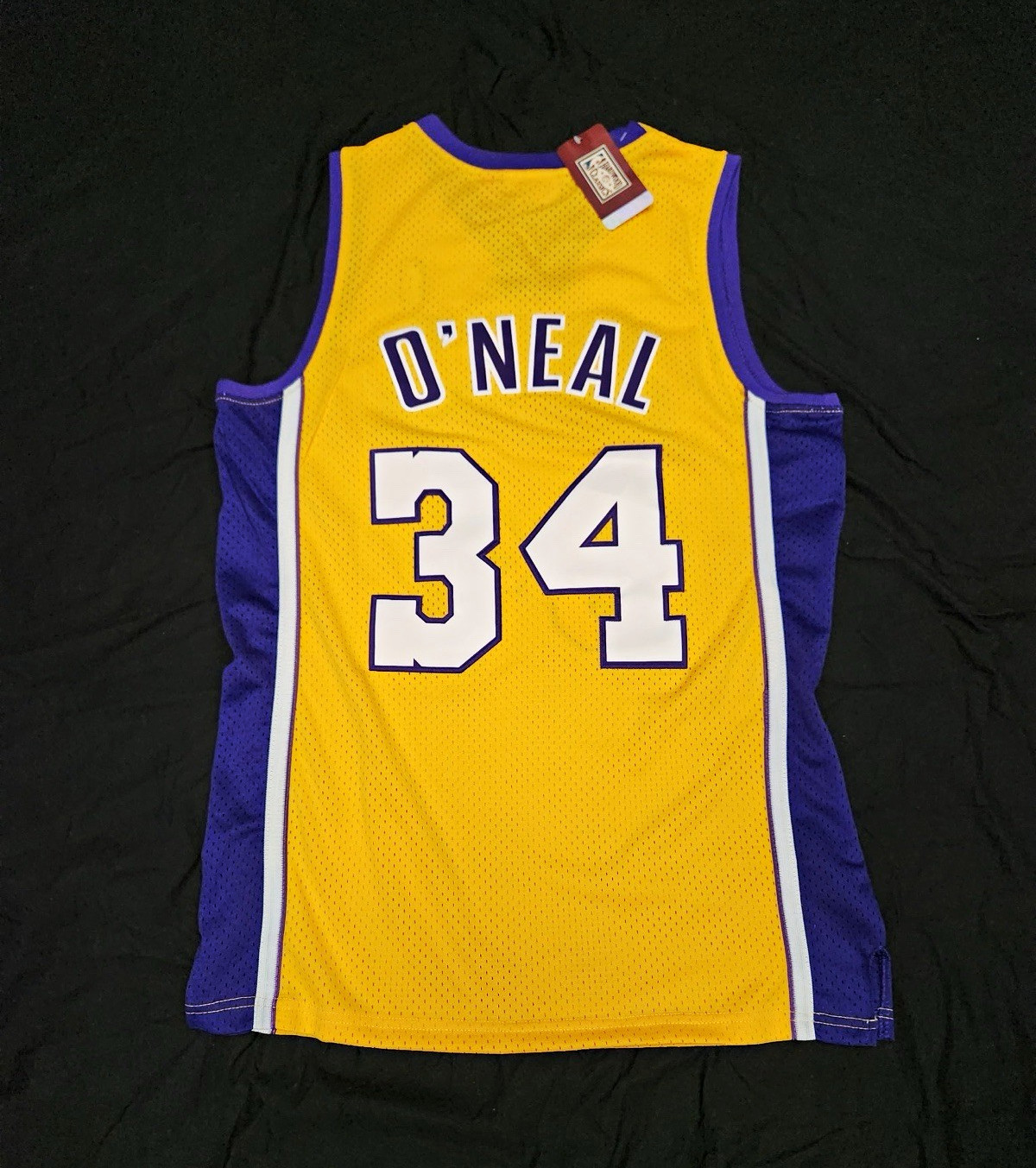 Mitchell & Ness Lakers Shaquille O\'Neal #34 Yellow/Purple Jersey Men’s 52