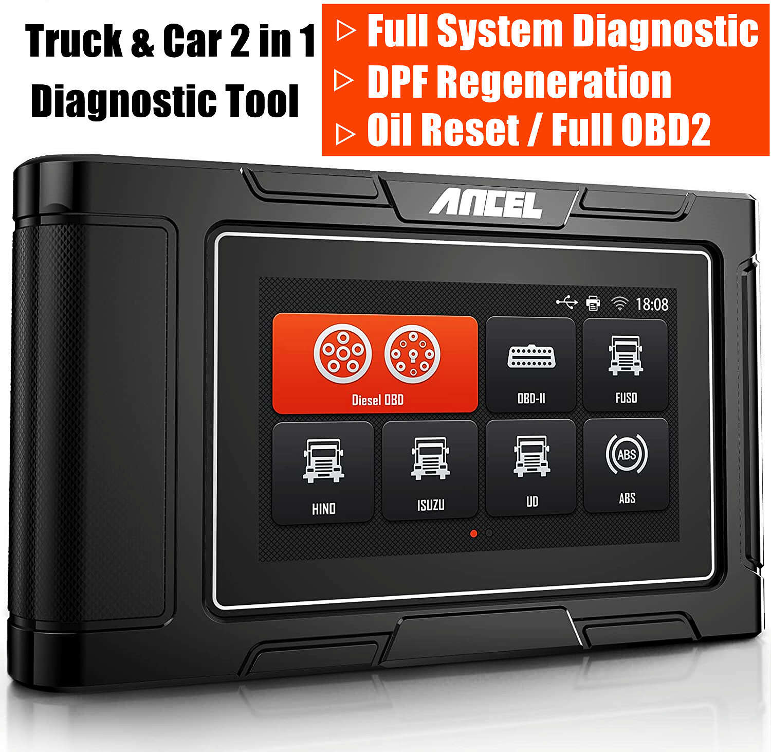 24V 12V Heavy Duty Truck OBD Scanner OBD2 Full System Diagnostic DPF Regen Tool