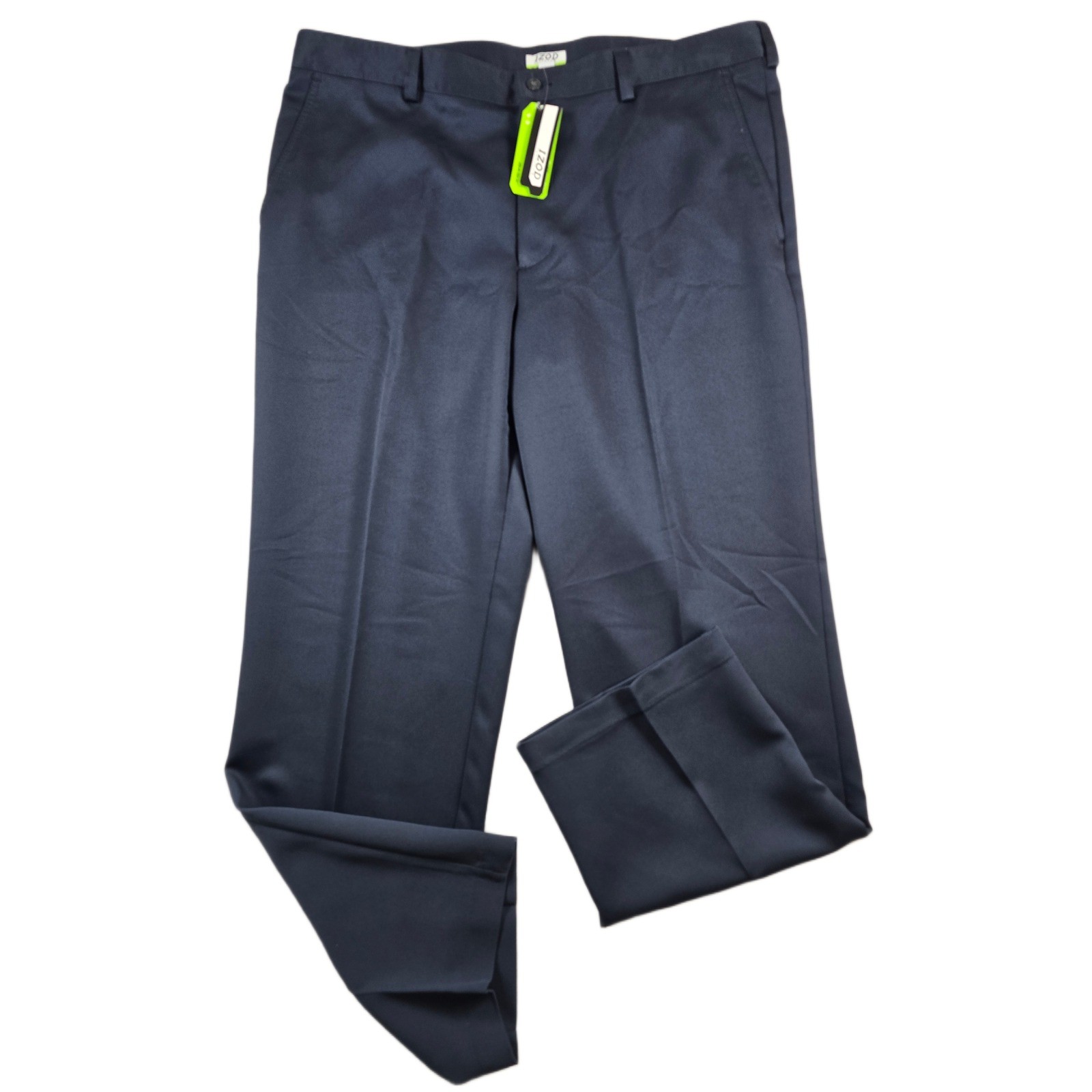 IZOD Golf Pants Mens 40x32 Navy Blue Polyester PerformX Basix Flat Front NEW