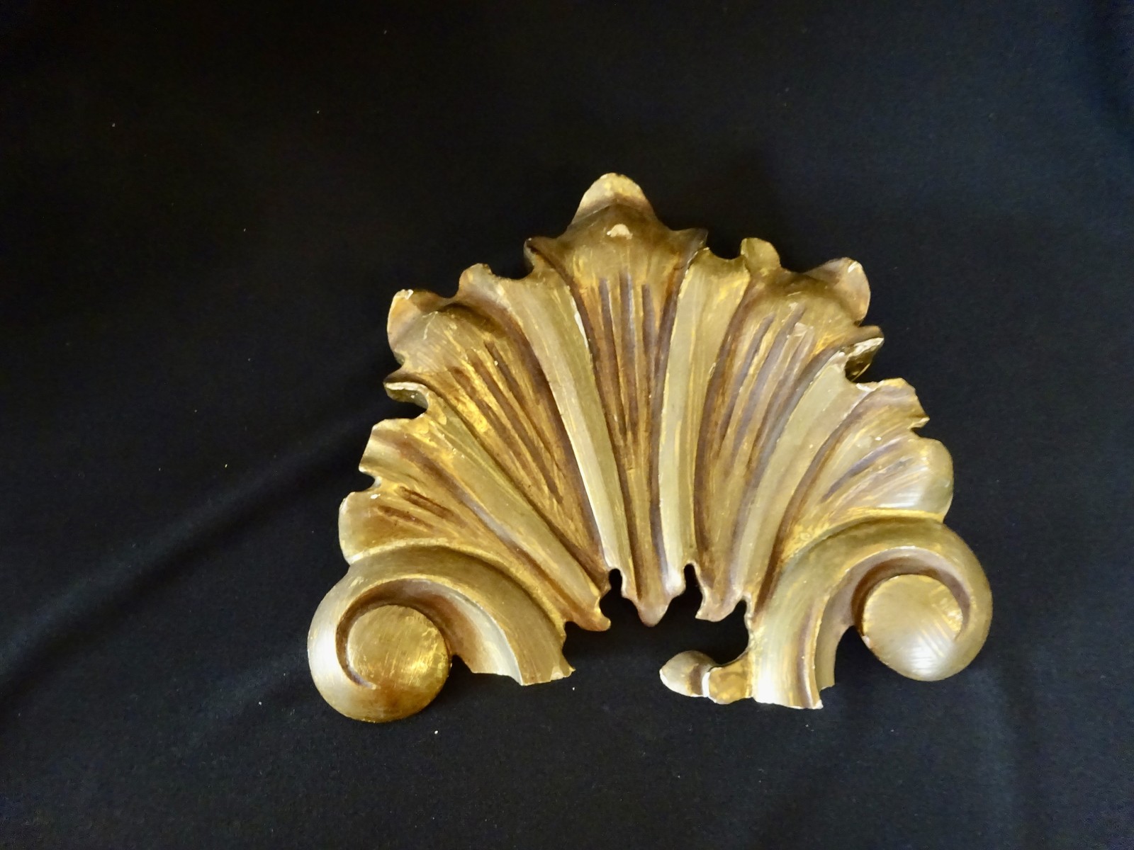 Antique French Gold Shell Wood Furniture Embellishment Gallery Wall Vintage
