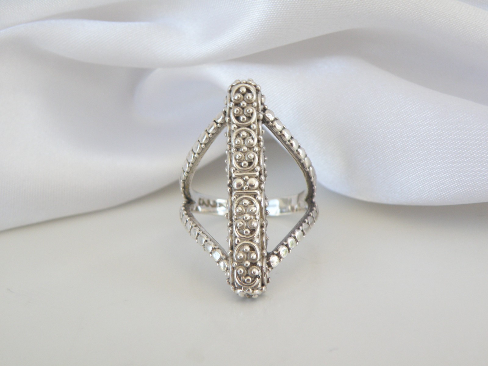 Sarda Sterling Silver 925 Statement Cable Boho Statement Ring Size 9