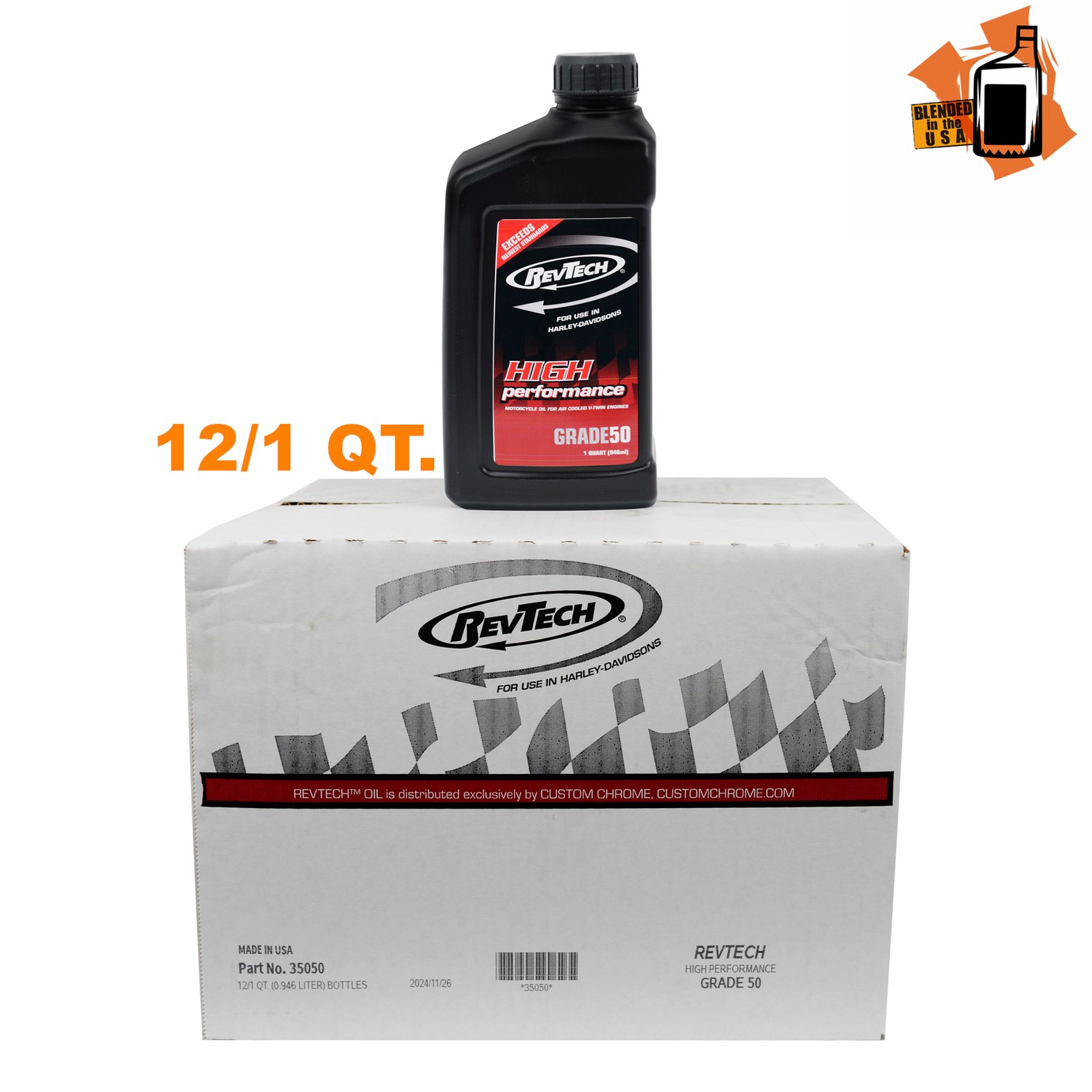 12/1 Quarts Motorcycle Oil SAE50 Fit For Harley Davidson V-Twin Engine USA