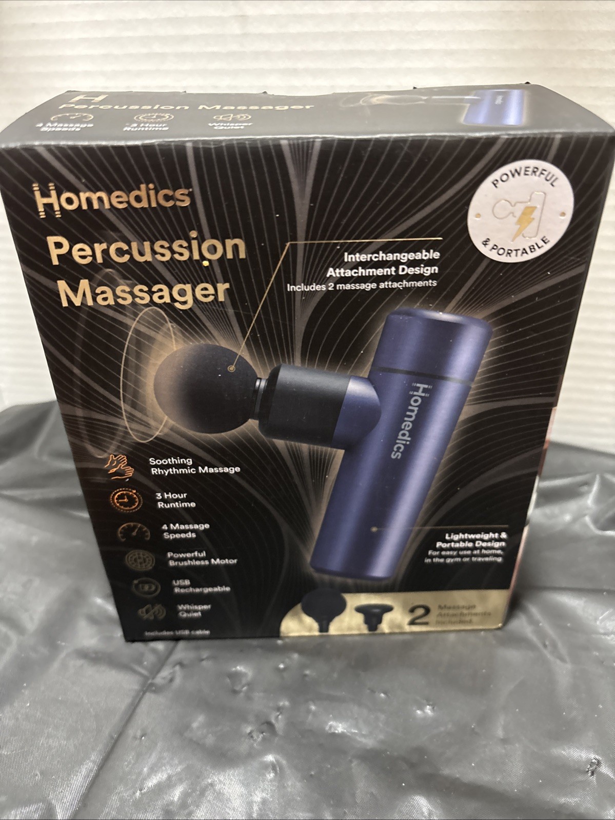Homedics Percision Massager Powerful & Portable 4 Speeds USB Rechargable