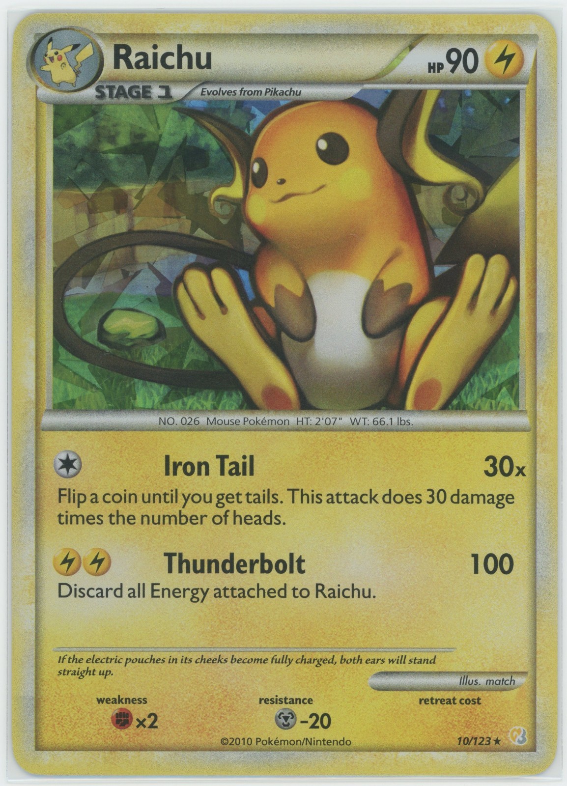 Raichu 10/123 Heartgold & Soulsilver Holo LP Raichu 10/123 Heartgold & Soulsilver Holo LP