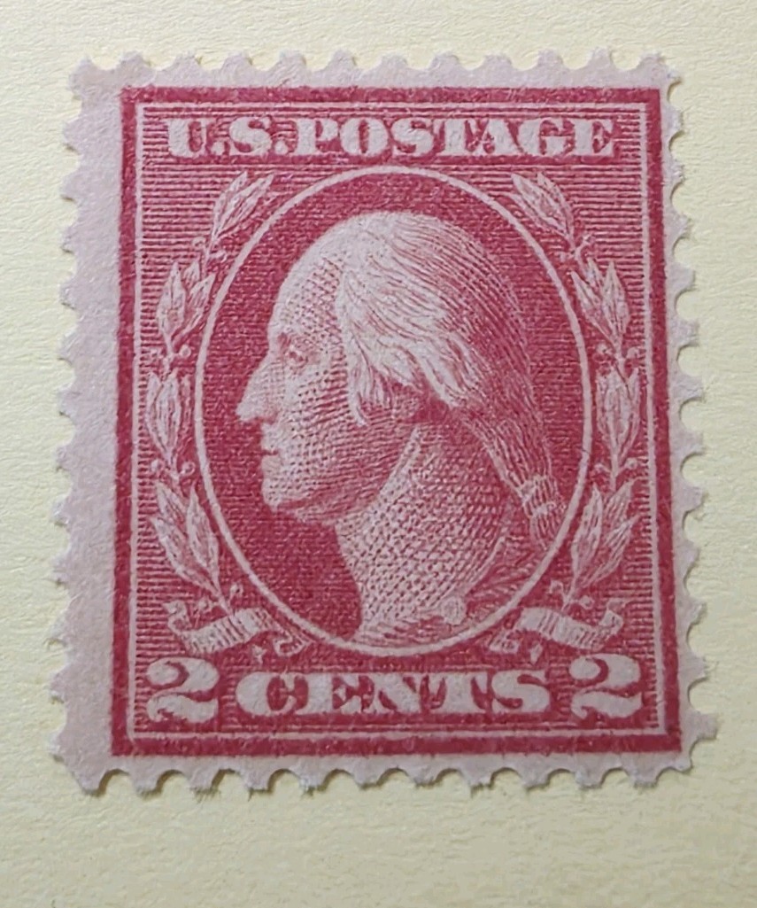 Rare Find Vintage USA 2¢ George Washington Carmine Unused Stamp XF
