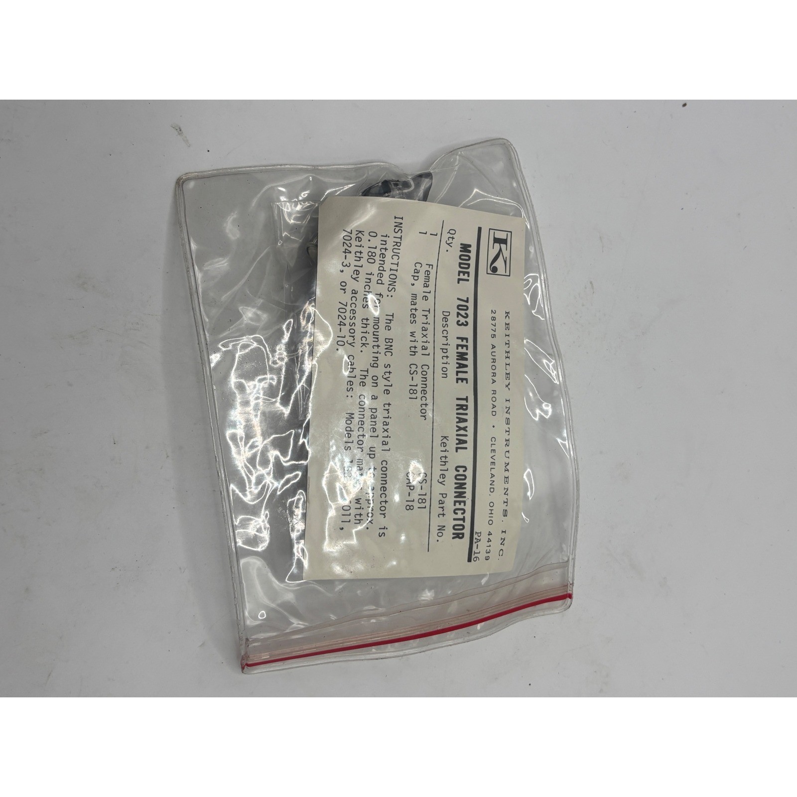 Keithley Instruments Model 7023 Female Triaxial Connector BNC Style