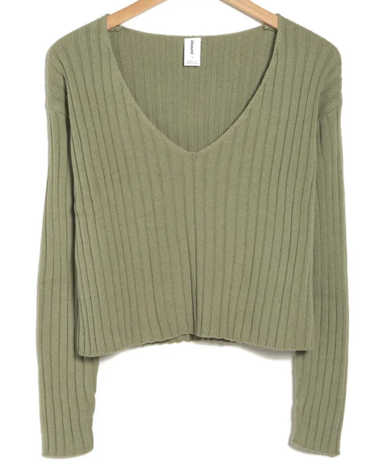 NWT Abound Long Sleeve Ribbed V-neck Cropped Top Size S NWT Abound Long Sleeve Ribbed V-neck Cropped Top Size S