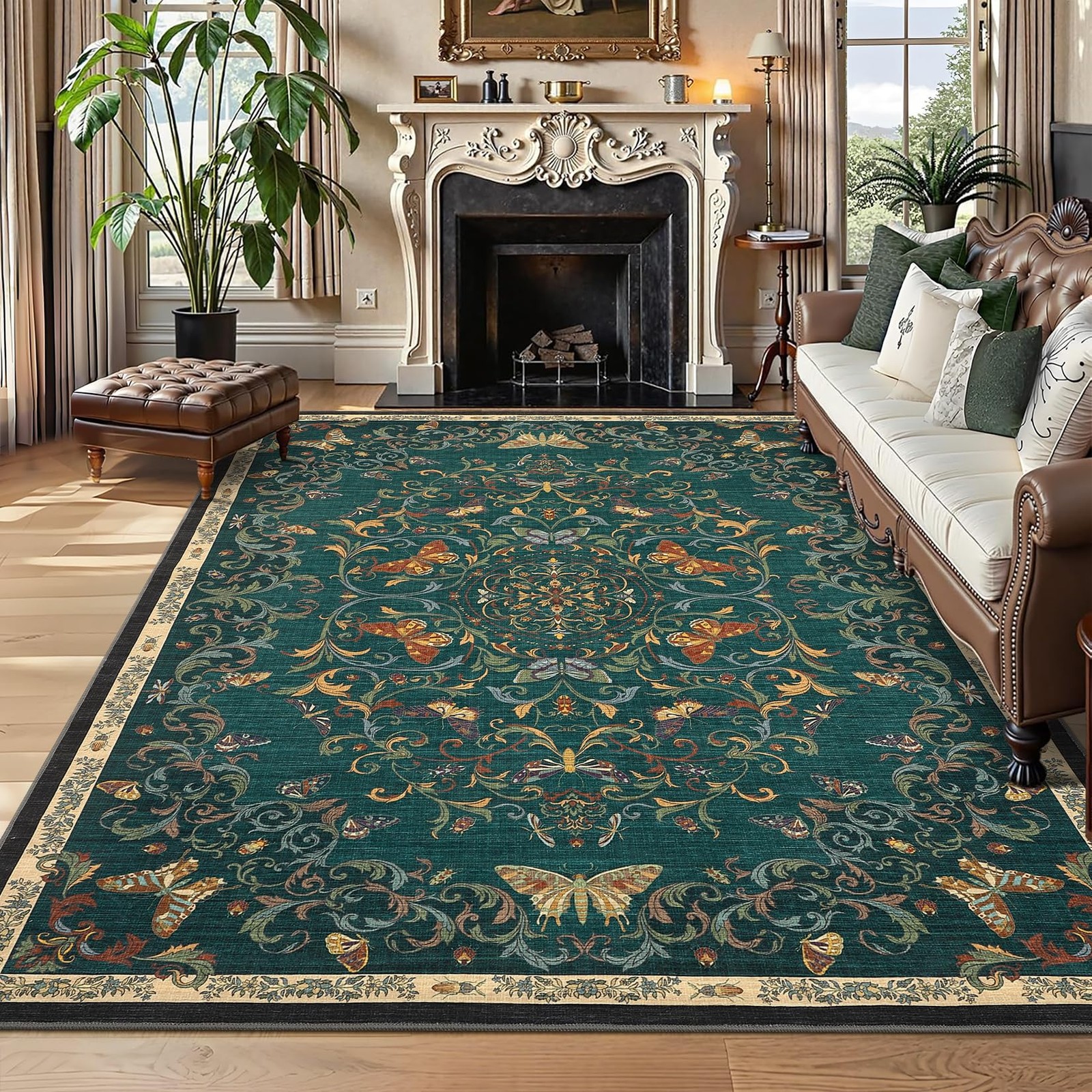 Geometric Bohemian Area Rug Washable Non Slip Living Dining Room Nursery