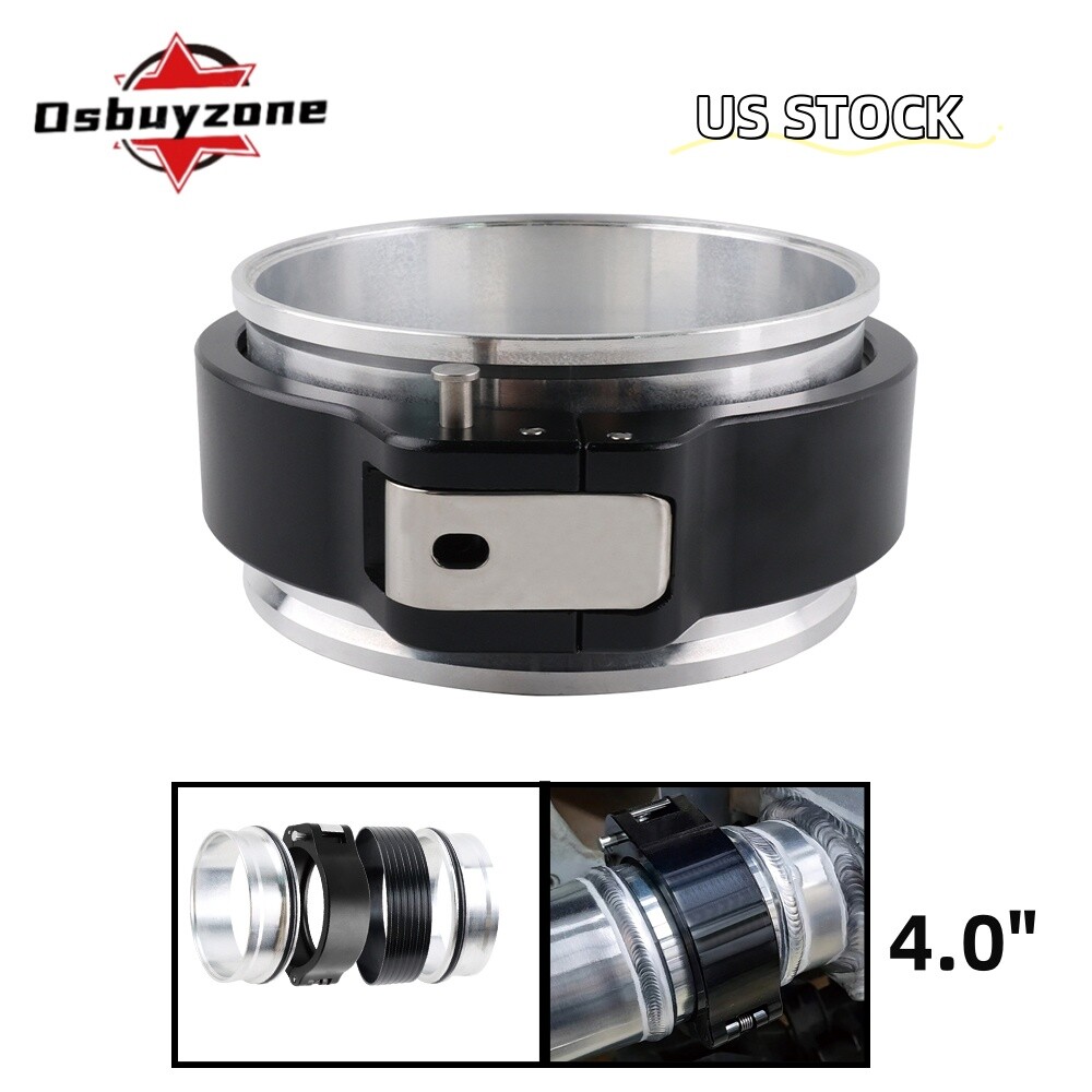 4\'\' Black Universal HD Pinless Clamp Assembly 4.0 Inch O.D. Tubing HD Aluminum