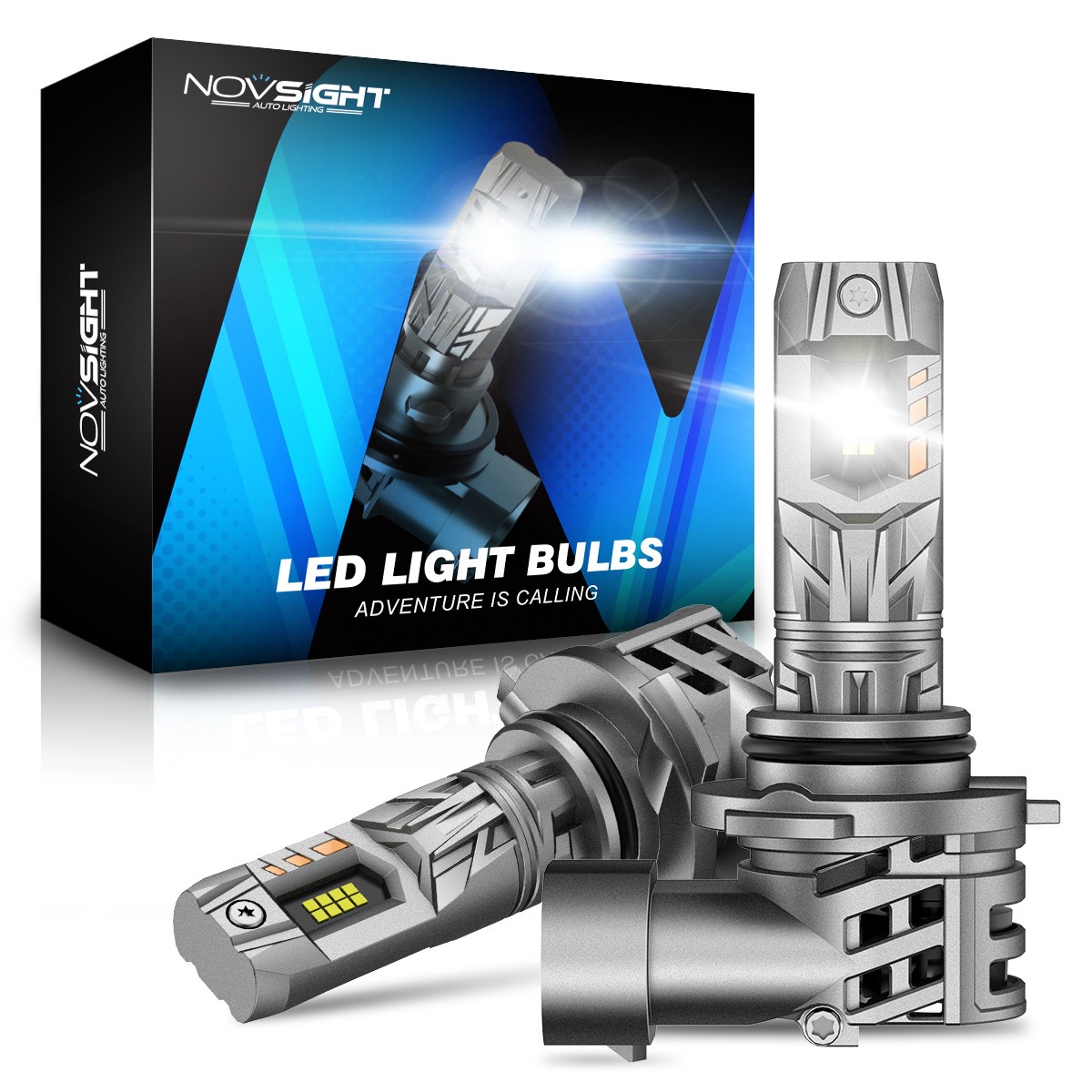 NOVSIGHT LED Headlight Bulbs 200000 LM 6500K 9005 Decoder Ready Auto 500W 2 Pack