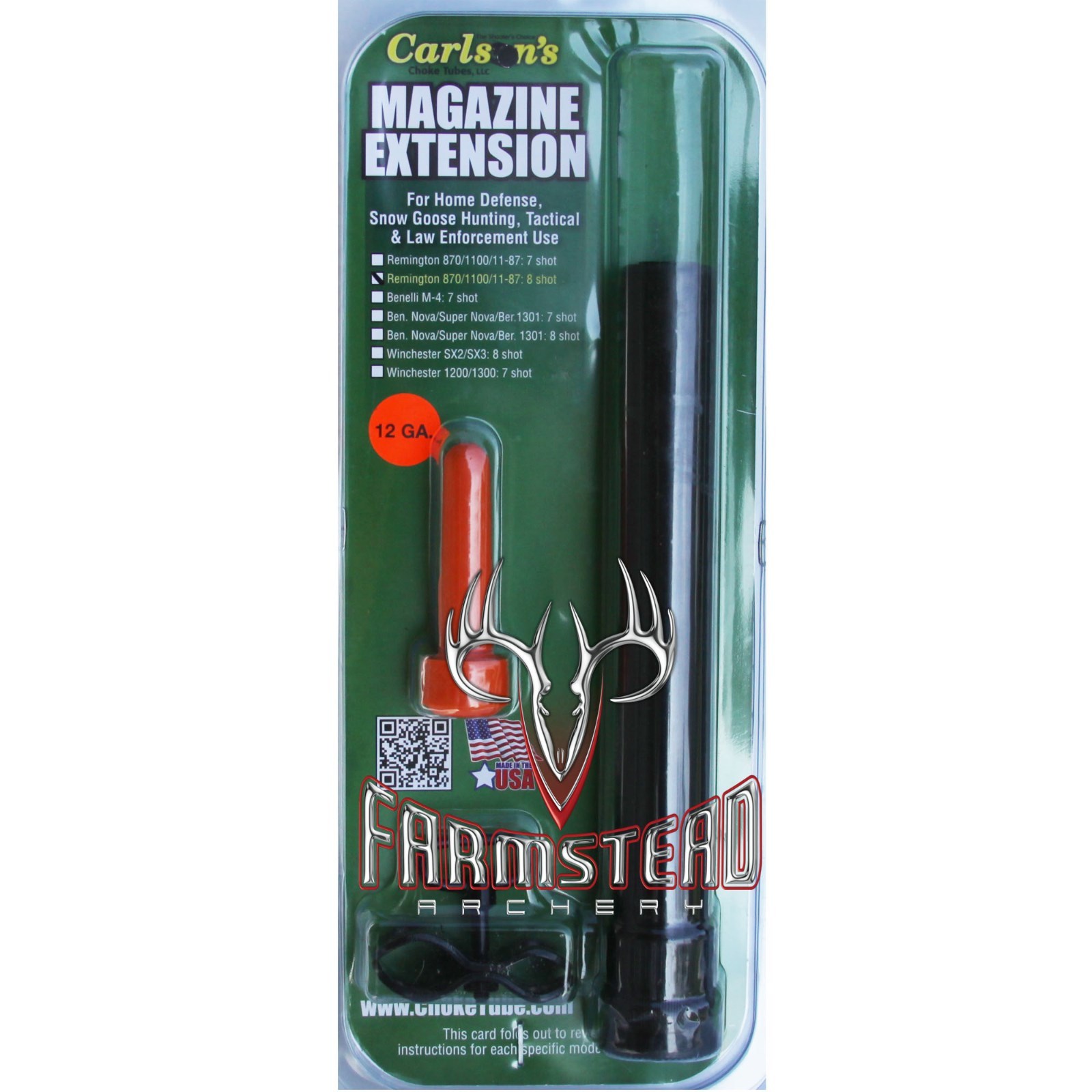Carlson\'s Magazine Extension Tube 12 GA Remington 870/1100/11-87 8 Shot #04500
