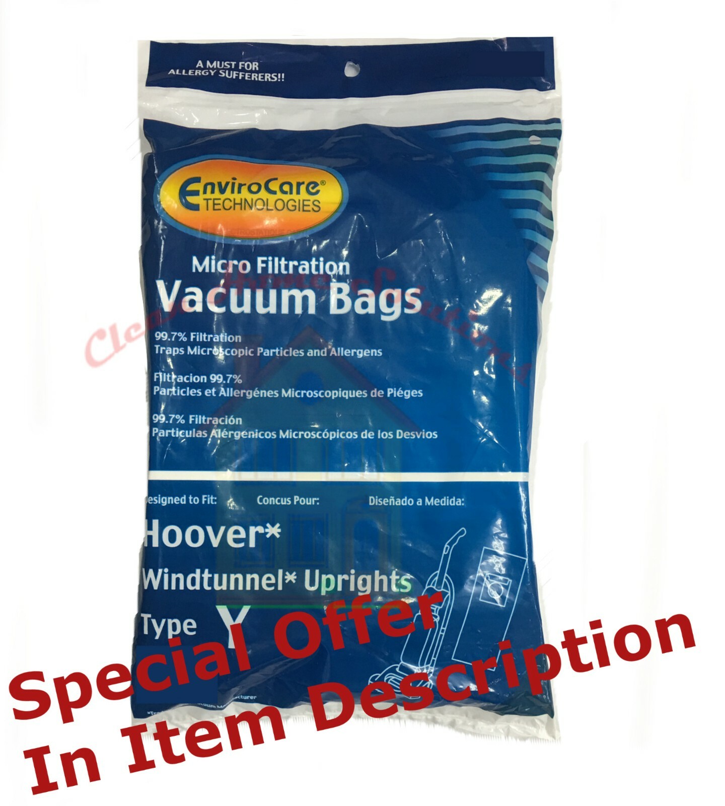 HOOVER WIND TUNNEL TYPE Y WINDTUNNEL VACUUM BAGS 3 PACK ( Buy 2 get one Free) HOOVER WIND TUNNEL TYPE Y WINDTUNNEL VACUUM BAGS 3 PACK ( Buy 2 get one Free)