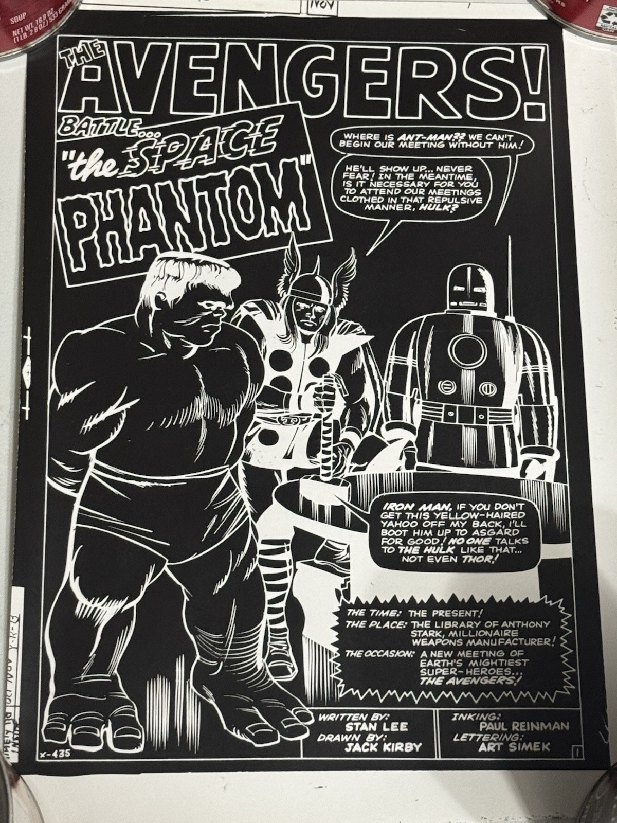 Marvel Avengers #2 1963 Jack Kirby Production Flats 21pc Space Phantom