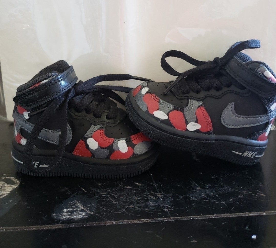 Boys Custom Nike Air Force 1 high tops Shoes 3 c