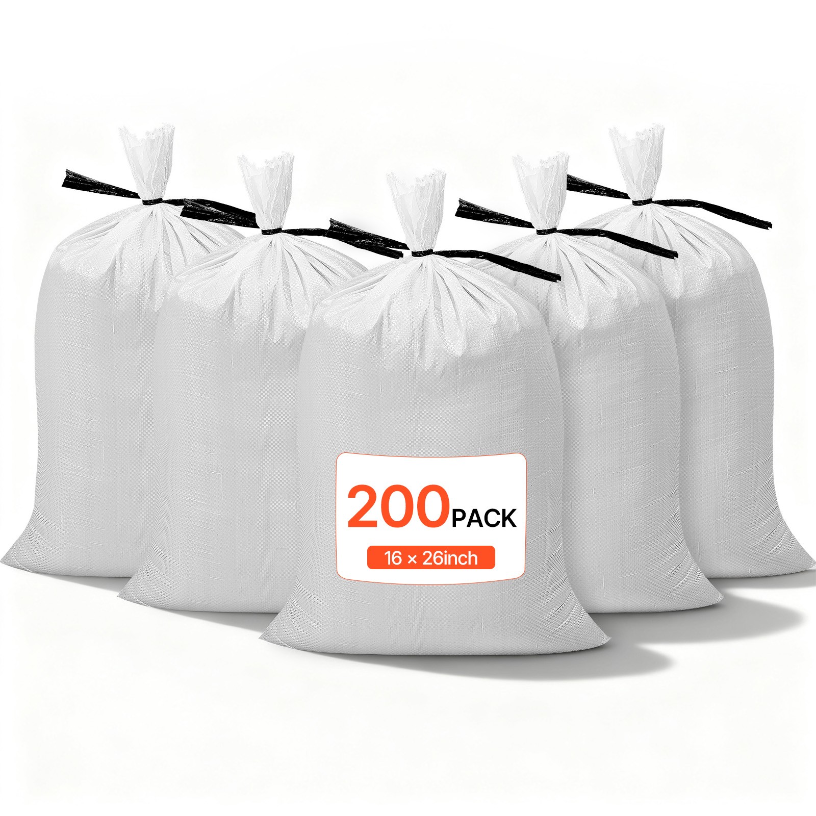 VEVOR Empty Sandbags 200 Packs 16x26 in Heavy Duty Sand Bags 50lb Capacity