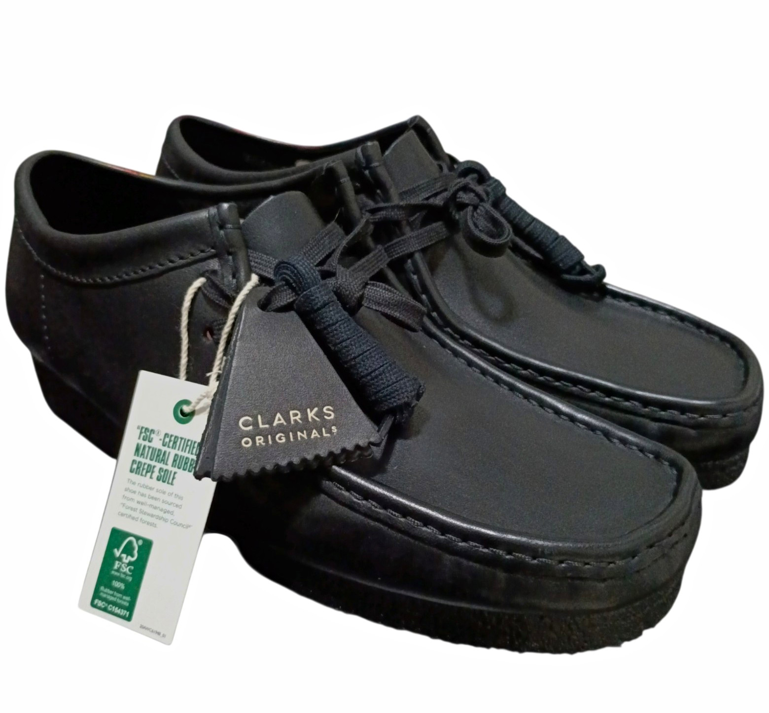 Clarks Originals Wallabee Black Leather Shoes Men\'s US 10 UK 9 EU 43 Unused