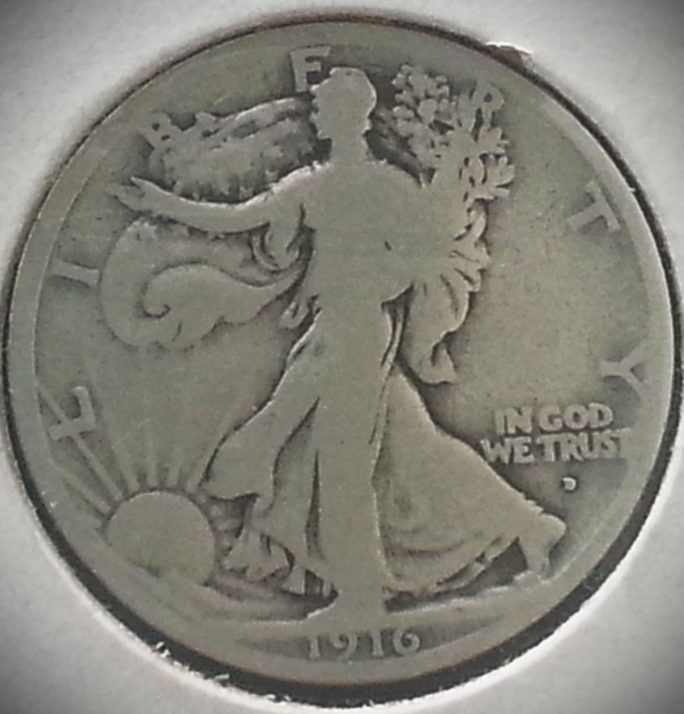 U.S. 1916-D (obv) Walking Liberty Half Dollar U.S. 1916-D (obv) Walking Liberty Half Dollar