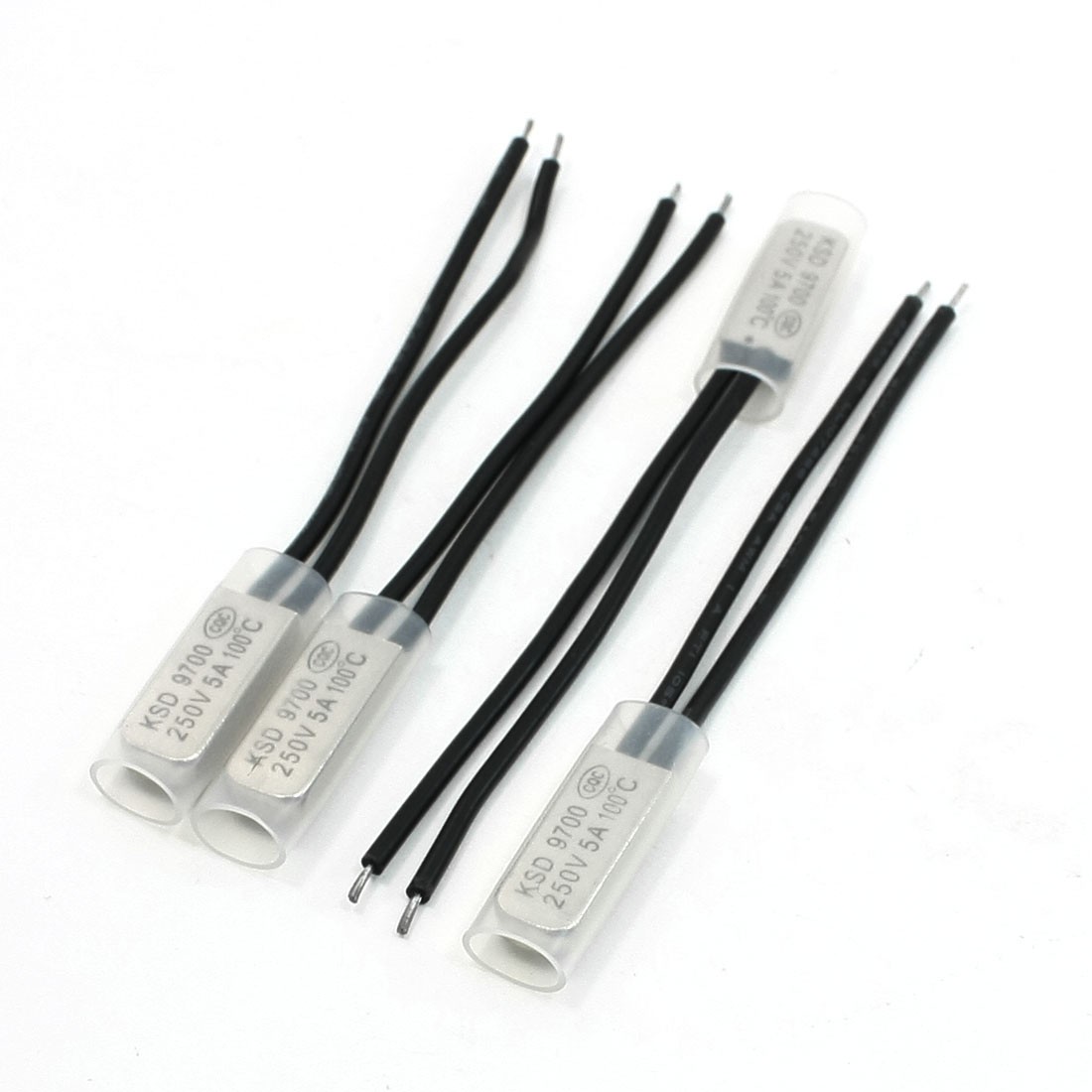 4PCS 100C Bimetal Temperature Sensor Controller Thermal Protector N/C 250V 5A