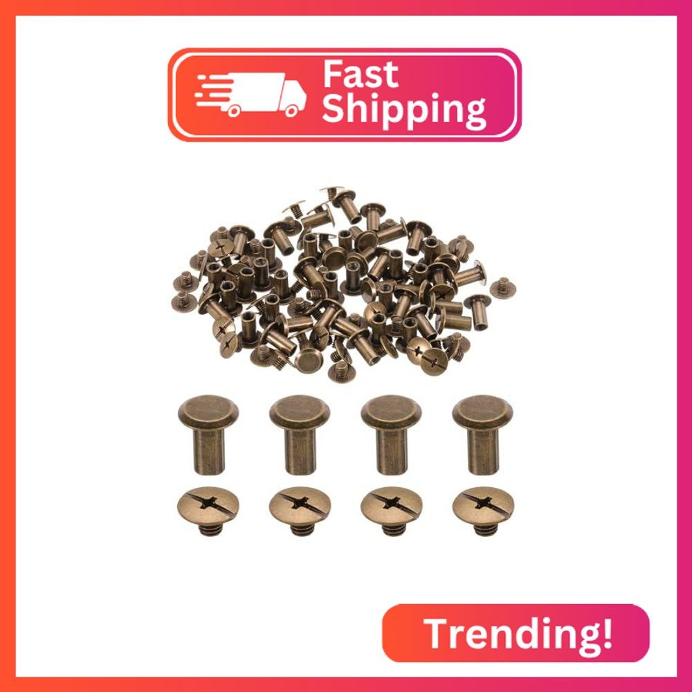 uxcell 50set M5 x 10mm Chicago Screw Metal Phillips Head Binding Screws Post Nai