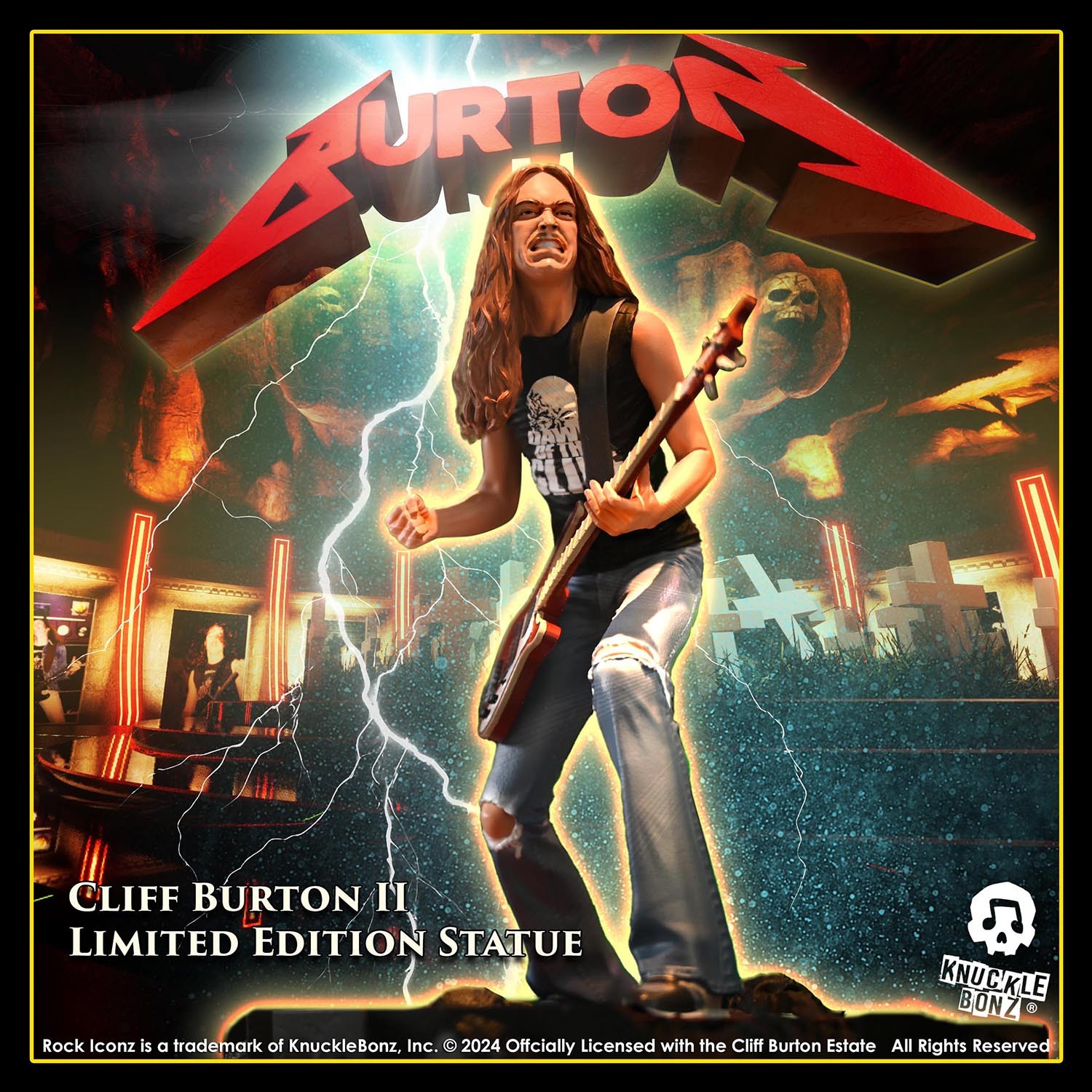 Cliff Burton II Statue KnuckleBonz Rock Iconz - Only 3000 Made