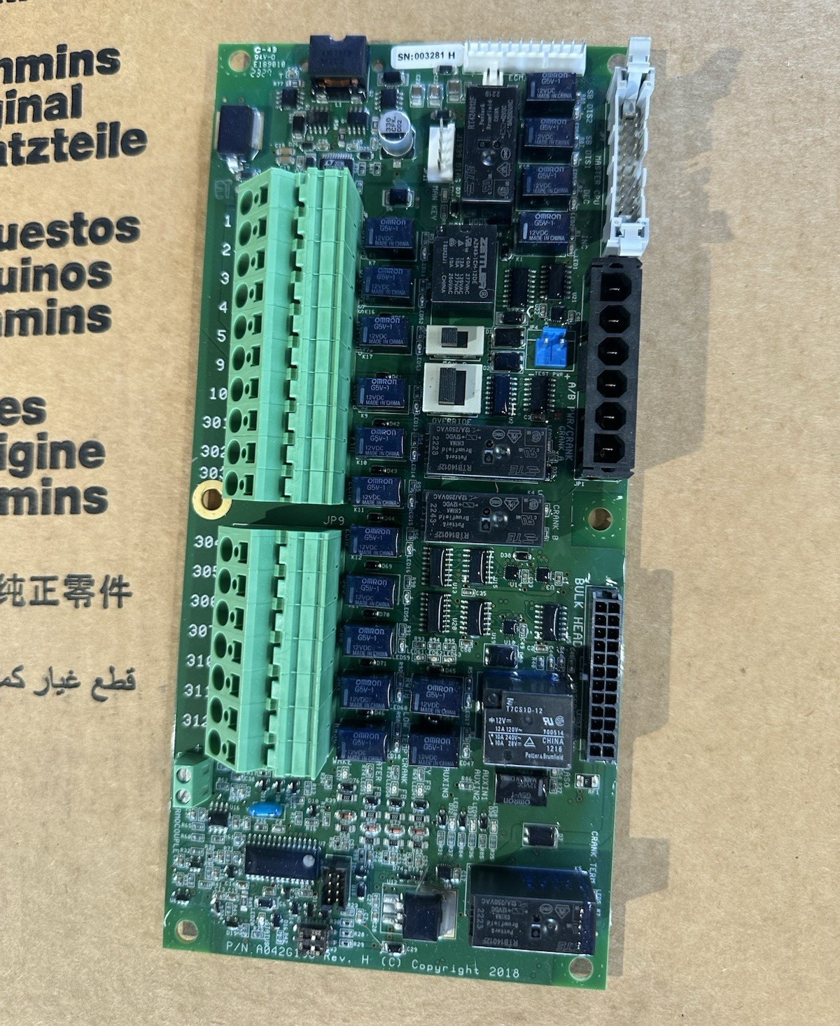 Cummins Firetrol A042G196 Circuit Board SN:003281H Fire Pump/Engine Control PCB